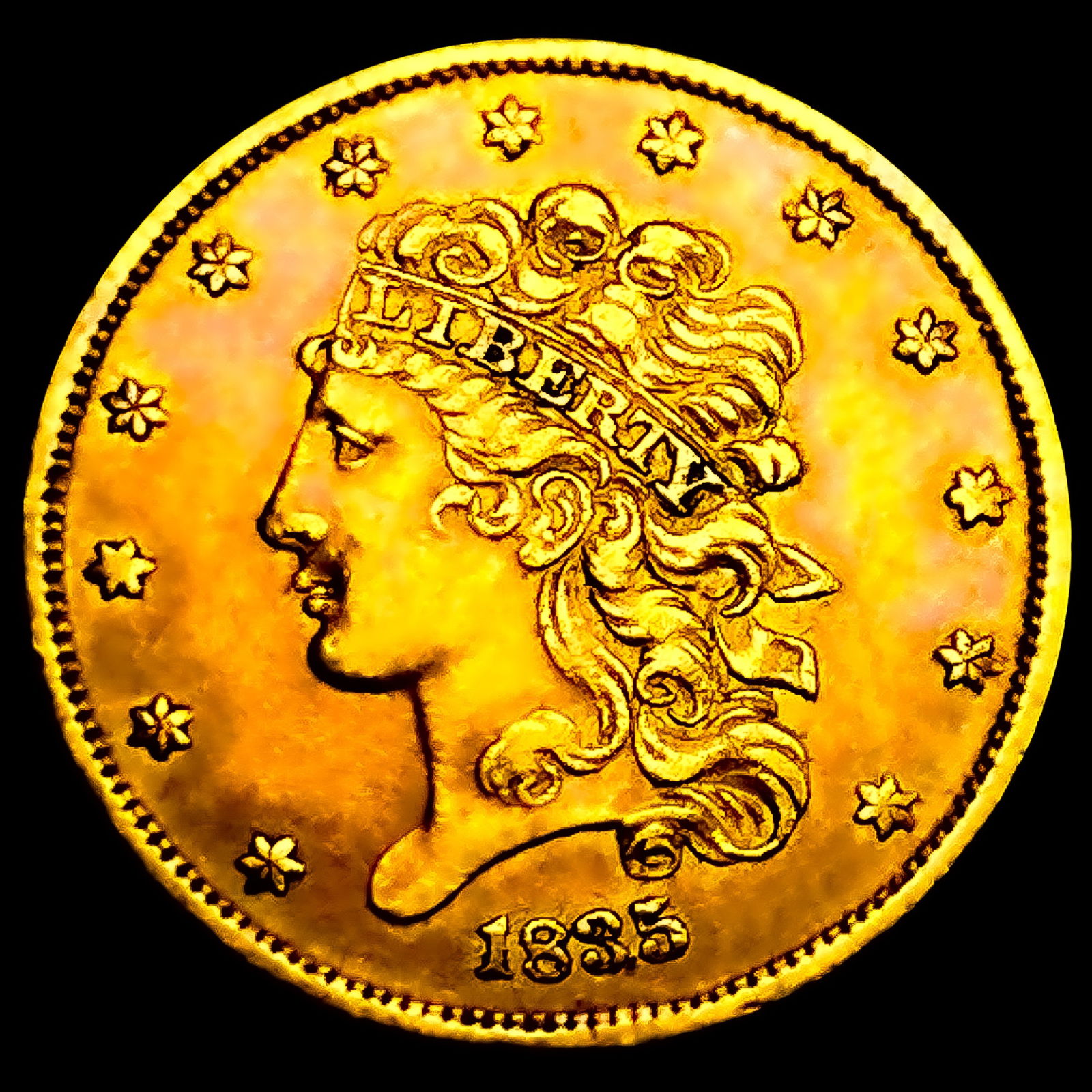 1835 $5 Gold Half Eagle CHOICE AU+ (1 of 2)