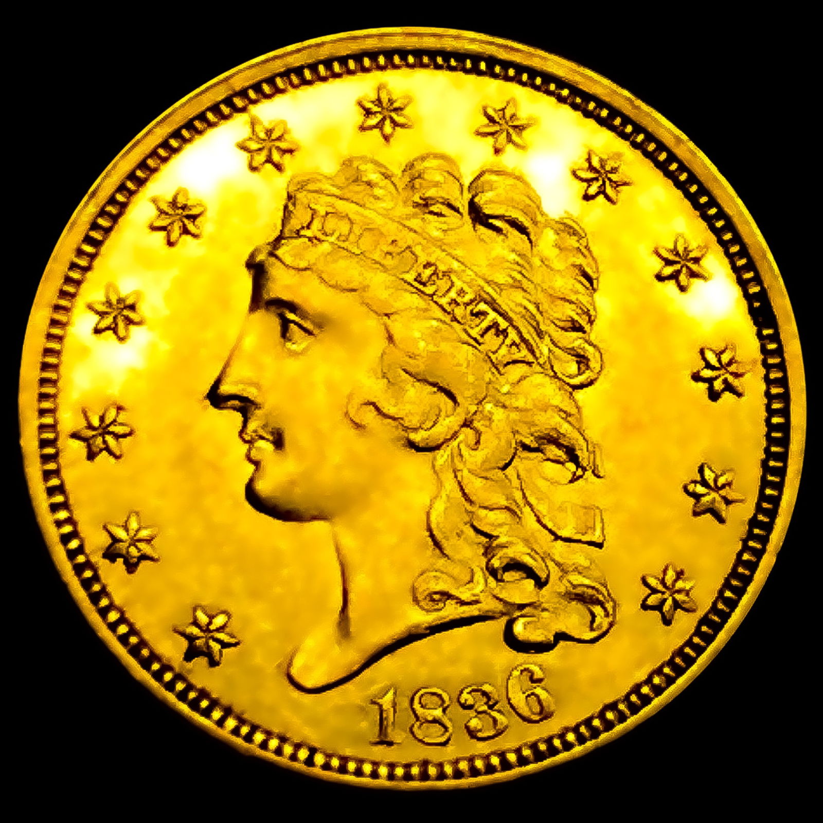 1836 $2.50 Gold Quarter Eagle CHOICE AU (1 of 2)