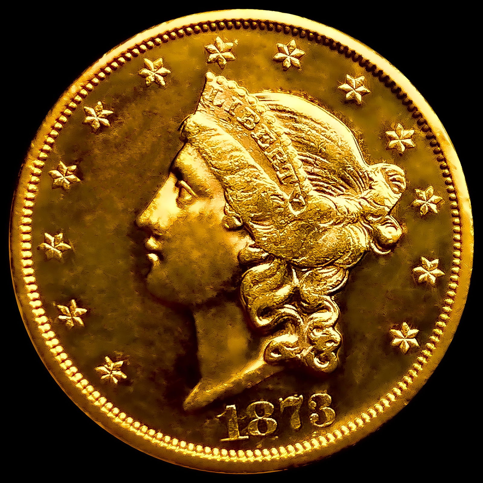 1873-S Closed $20 Gold Double Eagle UNCIRCULATED (1 of 2)