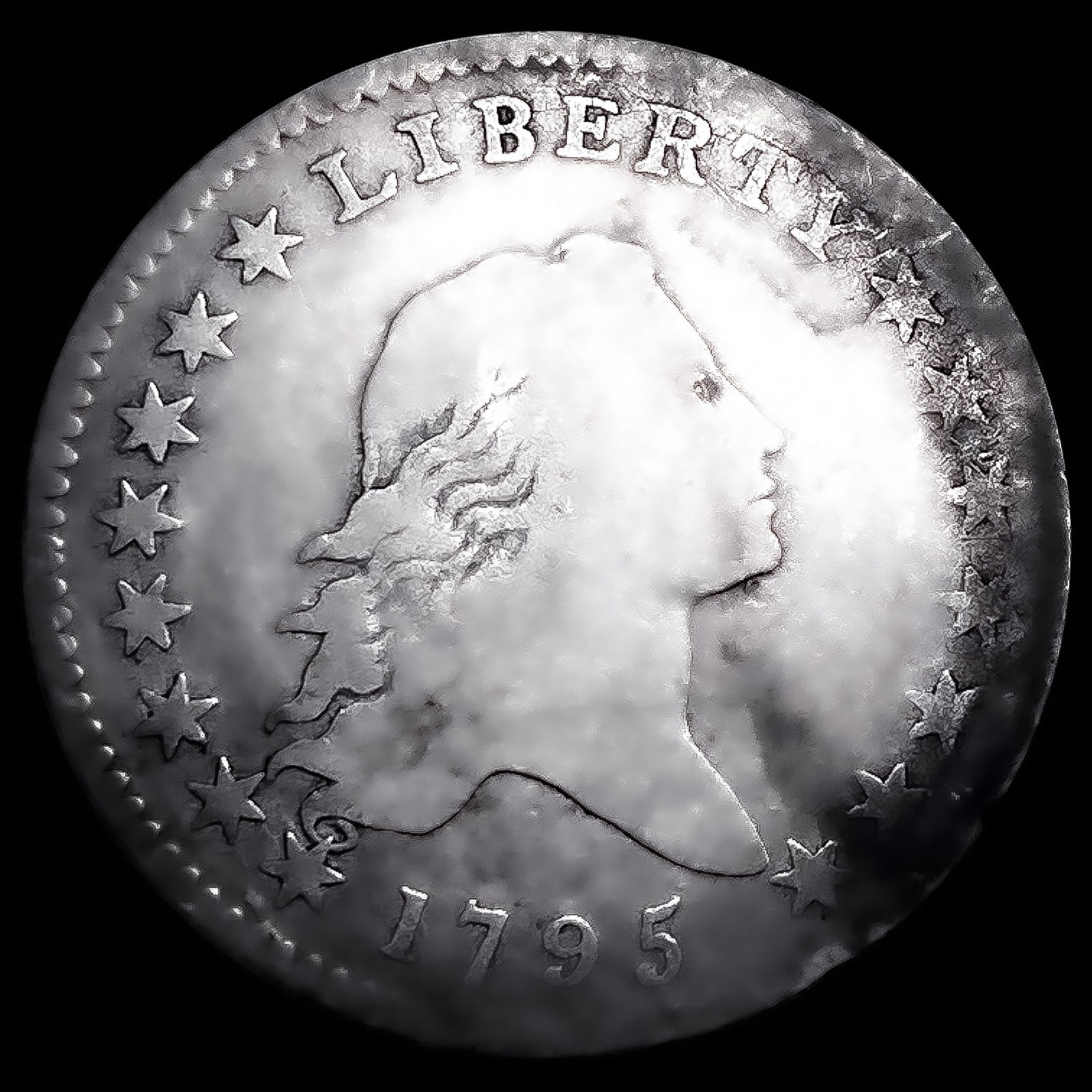 1795 Flowing Hair Half Dollar NICELY CIRCULATED: 1795 Flowing Hair Half Dollar NICELY CIRCULATED