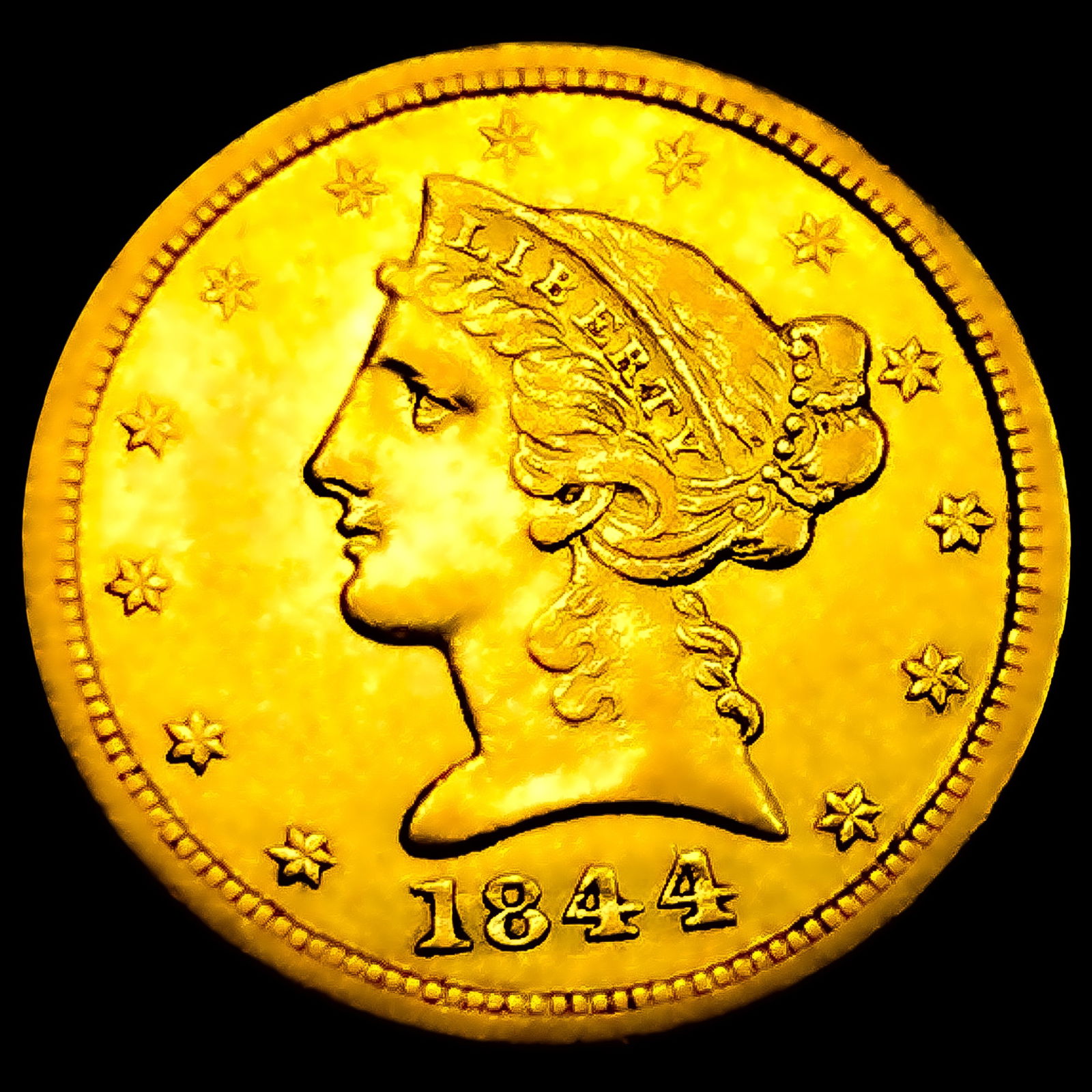 1844-O $5 Gold Half Eagle CHOICE AU+ (1 of 2)