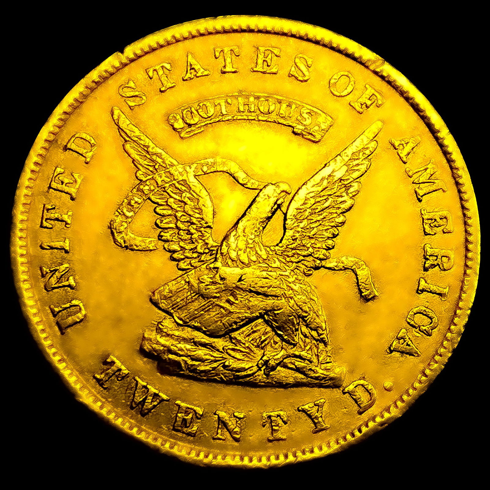 1853 "900" $20 California Gold Assay CHOICE AU (1 of 2)
