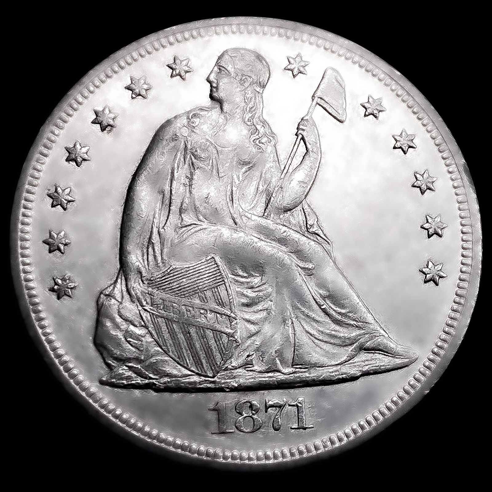 1871 Seated Liberty Dollar CHOICE AU: 1871 Seated Liberty Dollar CHOICE AU