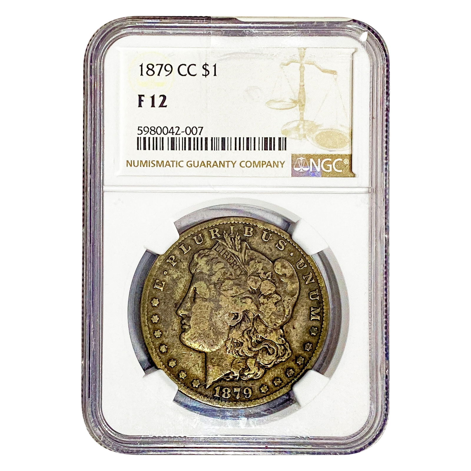 1879-CC Morgan Silver Dollar NGC F12: 1879-CC Morgan Silver Dollar NGC F12