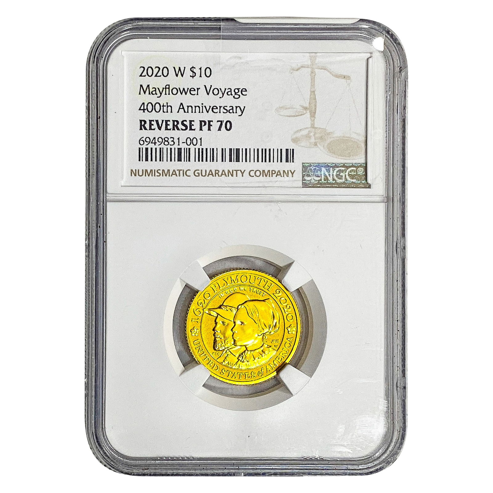 2020-W 1/4oz Gold $10 Mayflower NGC REV PF70: 2020-W 1/4oz Gold $10 Mayflower NGC REV PF70