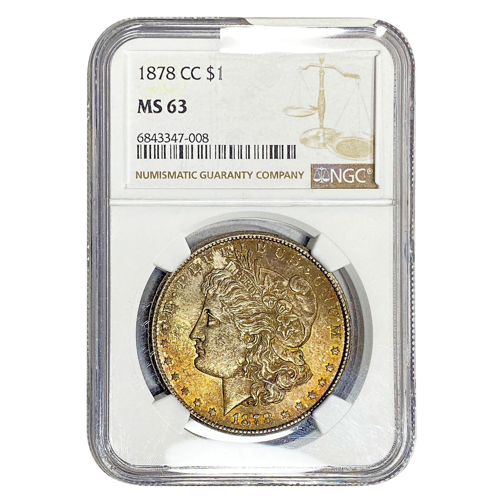 1878-CC Morgan Silver Dollar NGC MS63: 1878-CC Morgan Silver Dollar NGC MS63