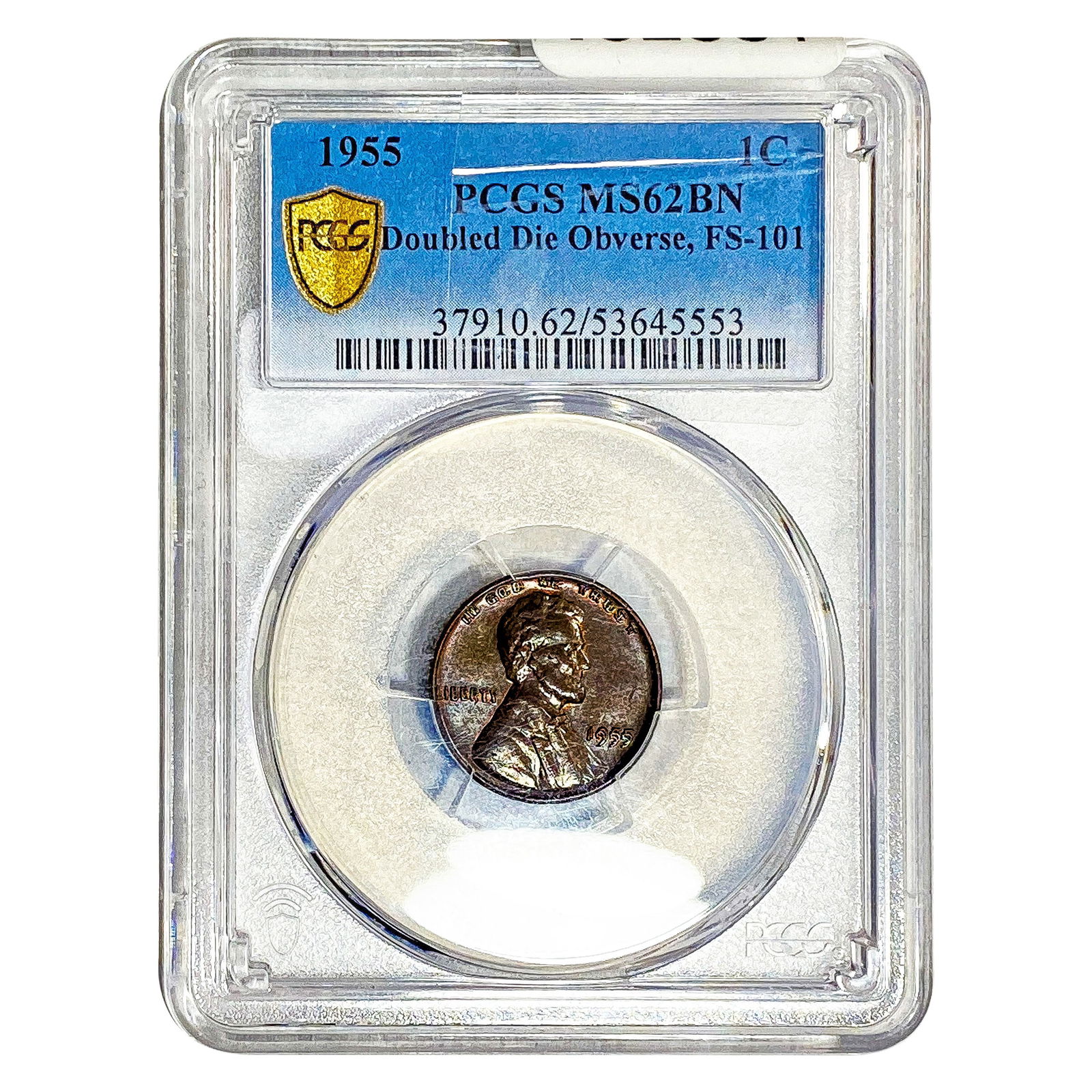 1955 Wheat Cent PCGS MS62 BN DDO, FS-101: 1955 Wheat Cent PCGS MS62 BN DDO, FS-101