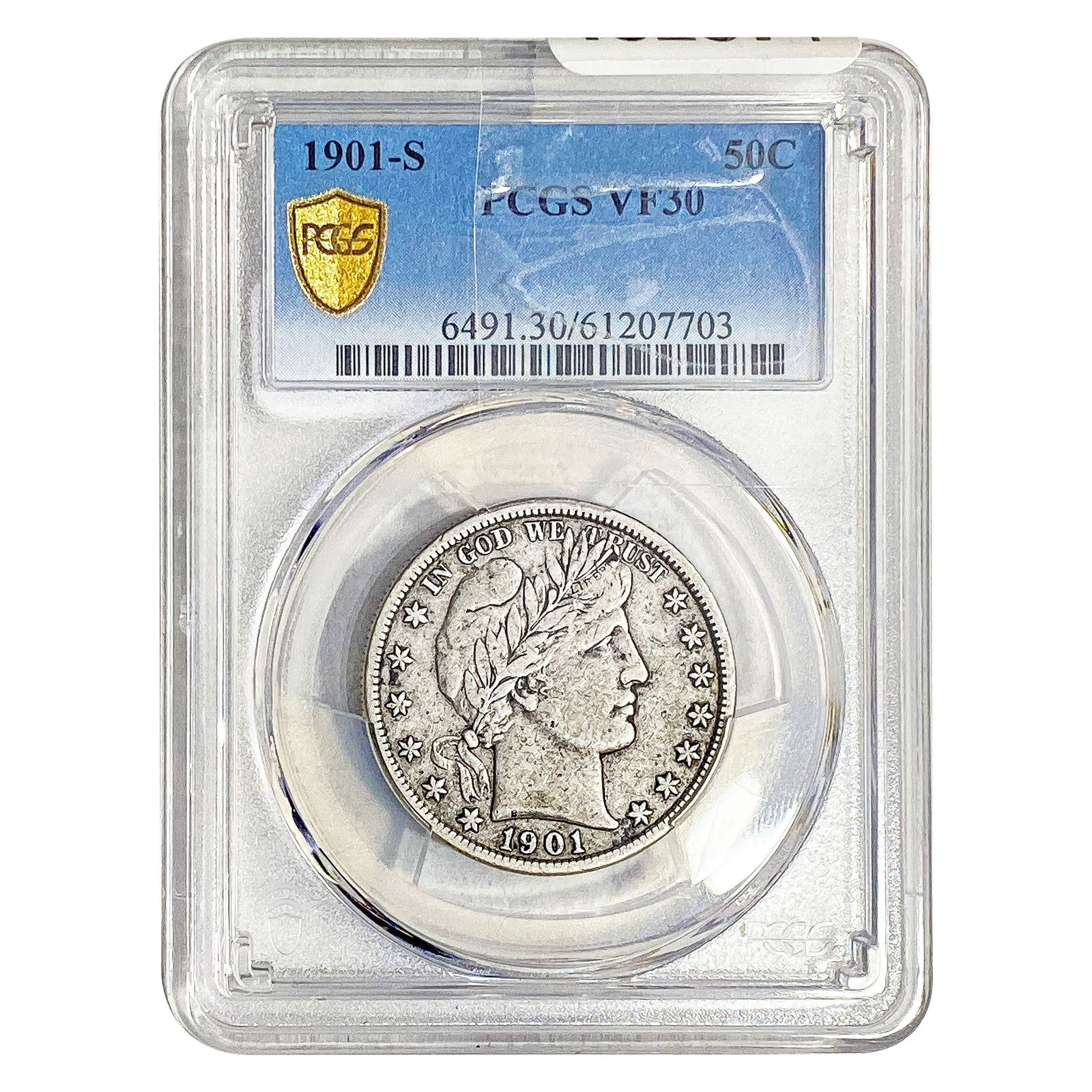 1901-S Barber Half Dollar PCGS VF30: 1901-S Barber Half Dollar PCGS VF30
