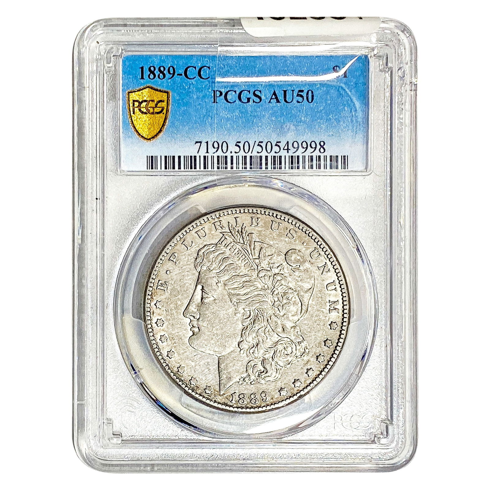 1889-CC Morgan Silver Dollar PCGS AU50 (1 of 2)