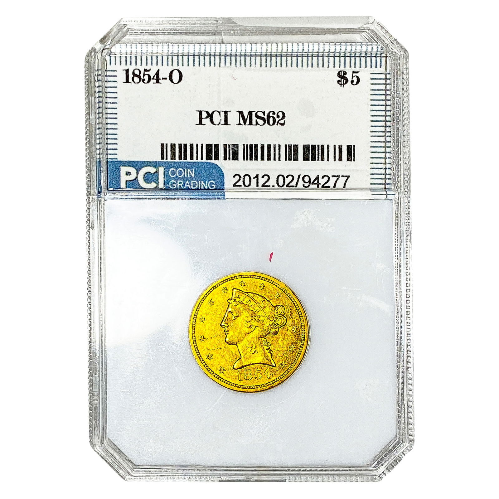 1854-O $5 Gold Half Eagle PCI MS62 (1 of 2)