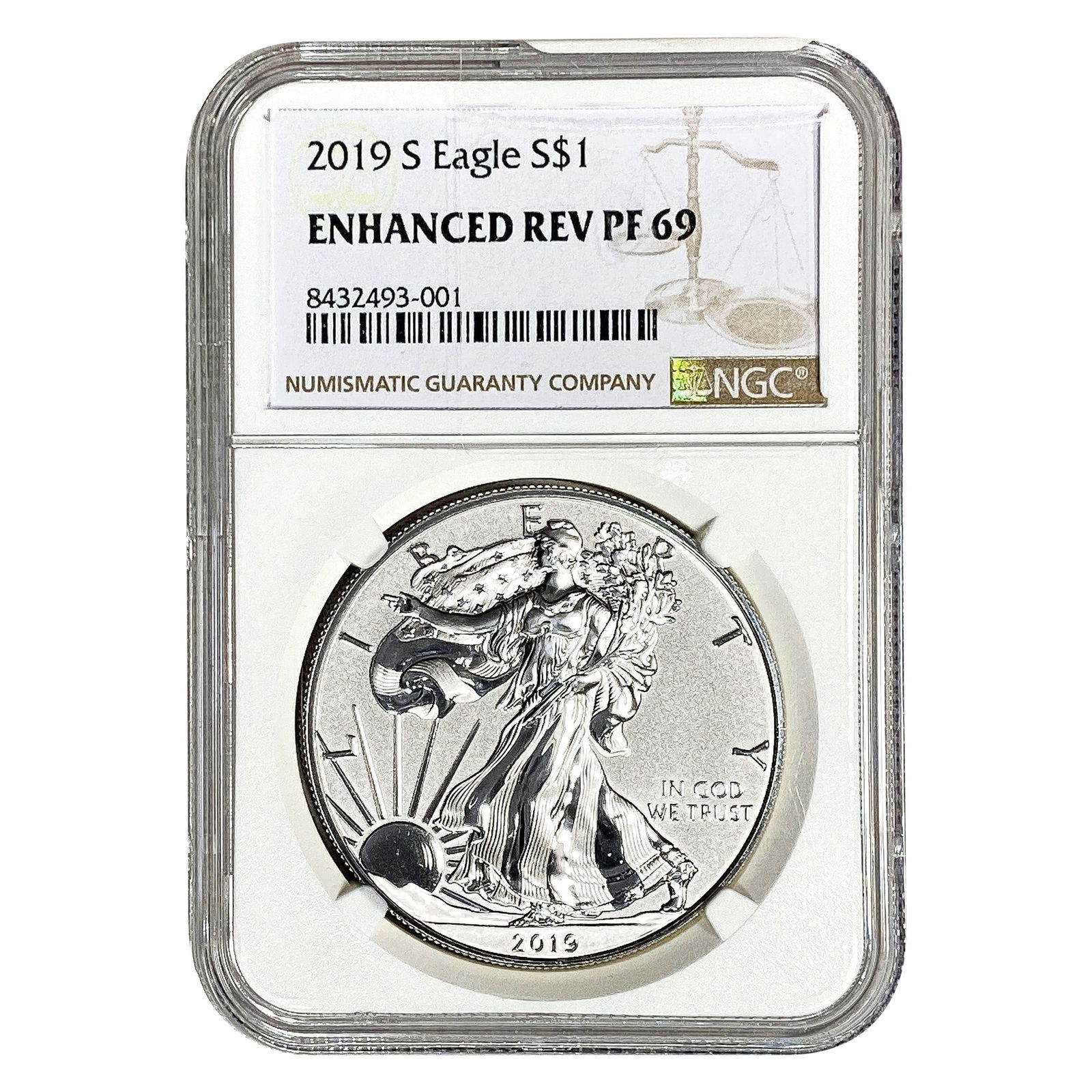 2019-S Silver Eagle NGC Enhanced Rev PF69: 2019-S Silver Eagle NGC Enhanced Rev PF69