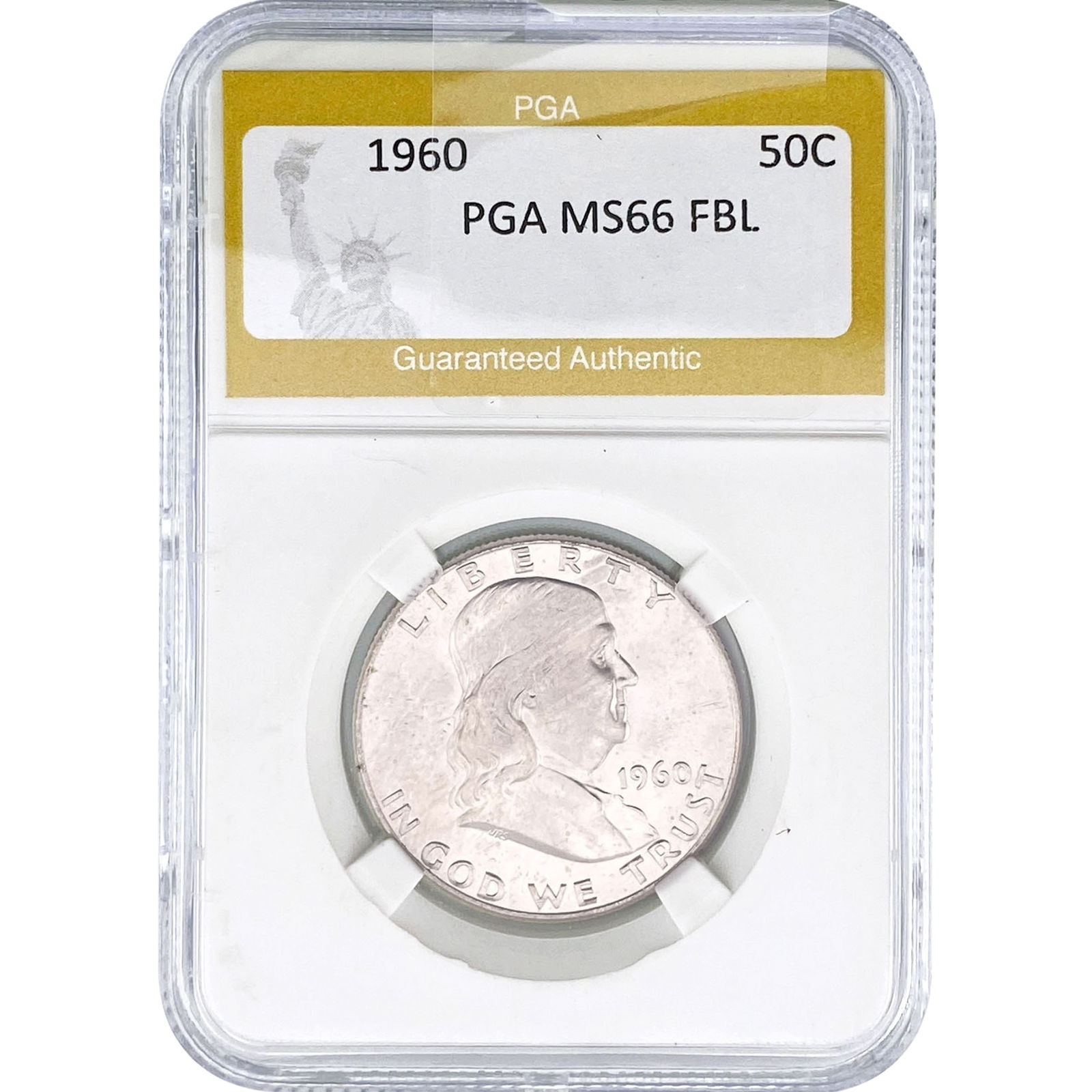 1960 Franklin Half Dollar PGA MS66 FBL: 1960 Franklin Half Dollar PGA MS66 FBL