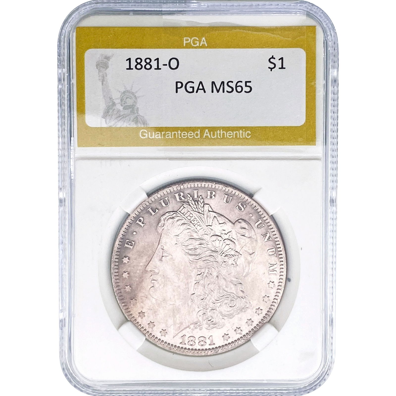 1881-O Morgan Silver Dollar PGA MS65: 1881-O Morgan Silver Dollar PGA MS65