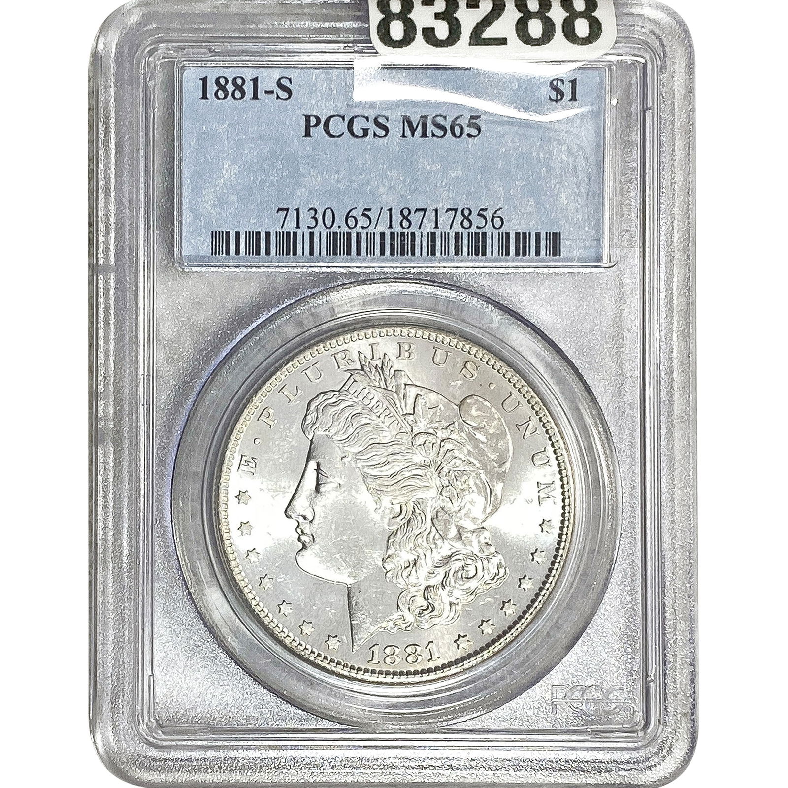 1881-S Morgan Silver Dollar PCGS MS65: 1881-S Morgan Silver Dollar PCGS MS65
