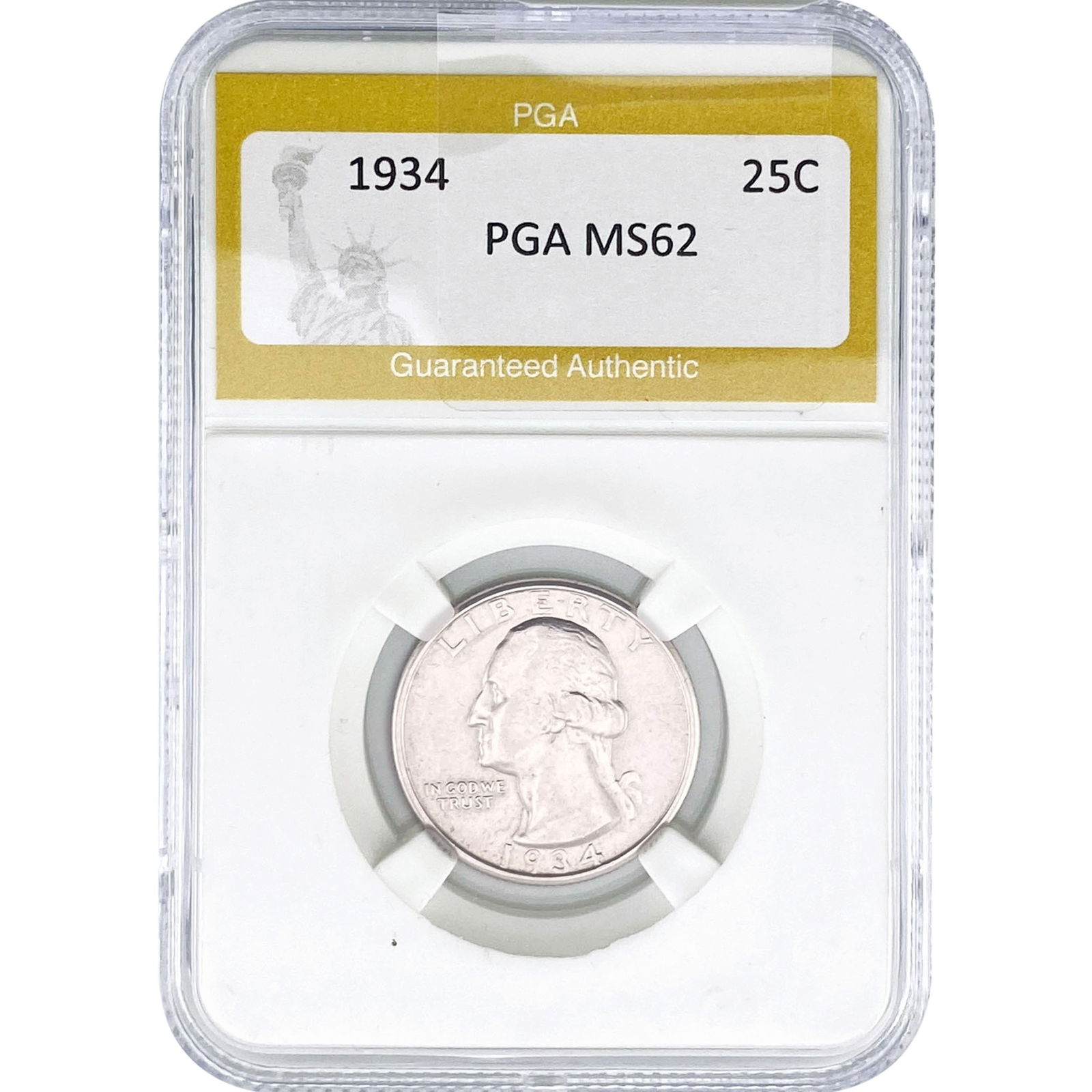 1934 Washington Silver Quarter PGA MS62: 1934 Washington Silver Quarter PGA MS62