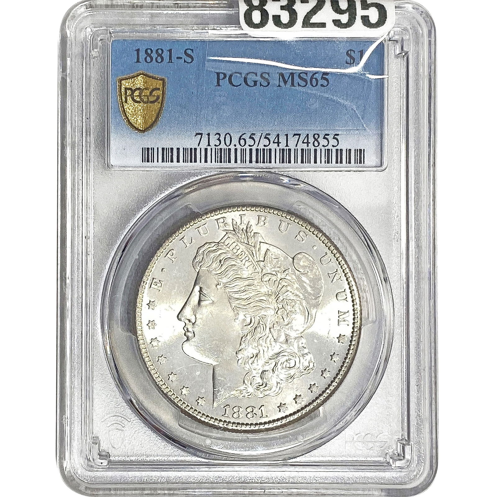 1881-S Morgan Silver Dollar PCGS MS65: 1881-S Morgan Silver Dollar PCGS MS65