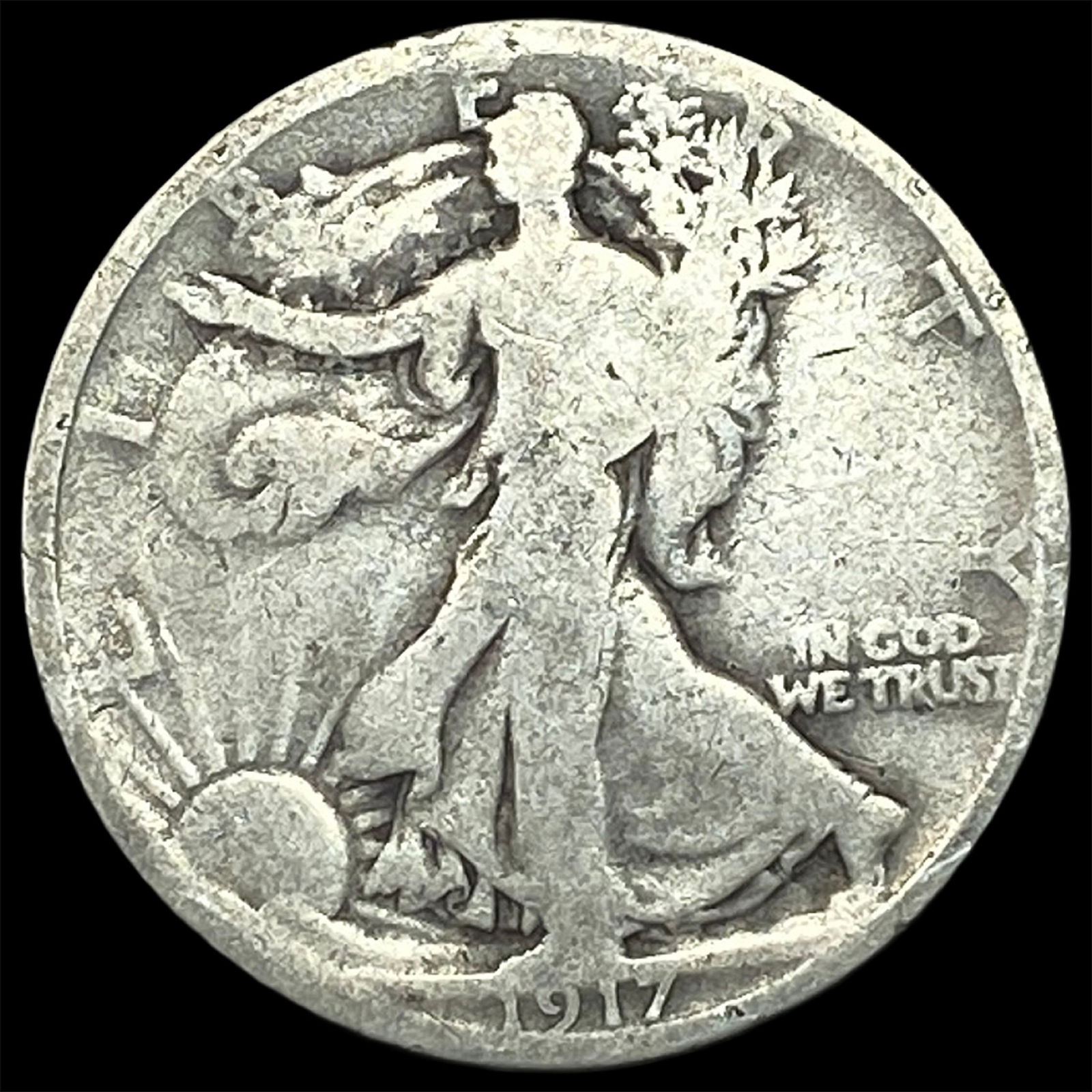 1917 Silver Walking Liberty Half Dollar NICELY CIRCULATED: 1917 Silver Walking Liberty Half Dollar NICELY CIRCULATED