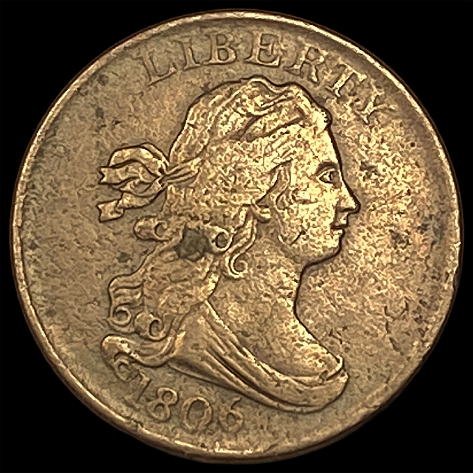 1806 Copper Half Cent Draped Bust ABOUT UNCIRCULATED (1 of 2)