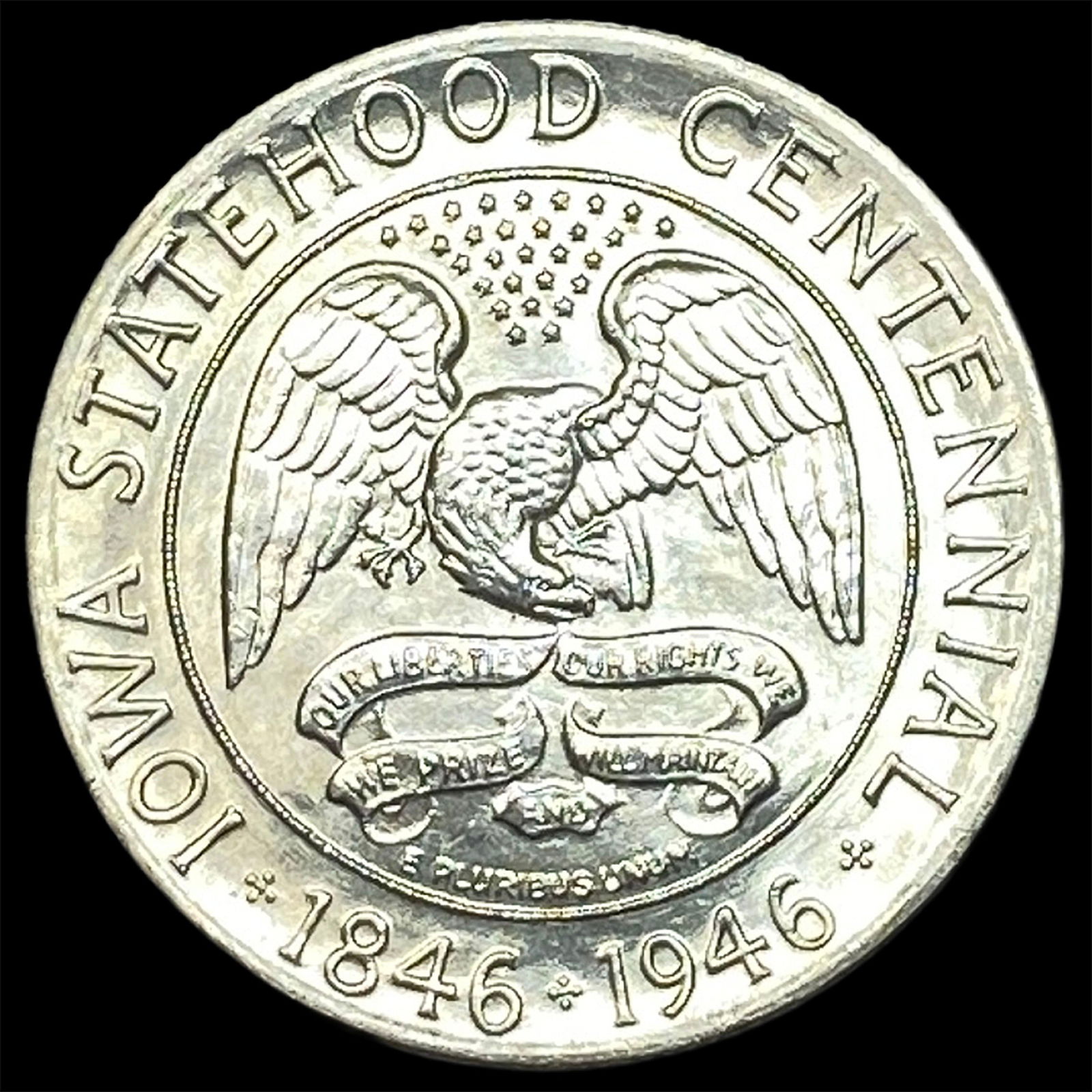 1946 Silver Iowa Centennial Half Dollar GEM BU: 1946 Silver Iowa Centennial Half Dollar GEM BU