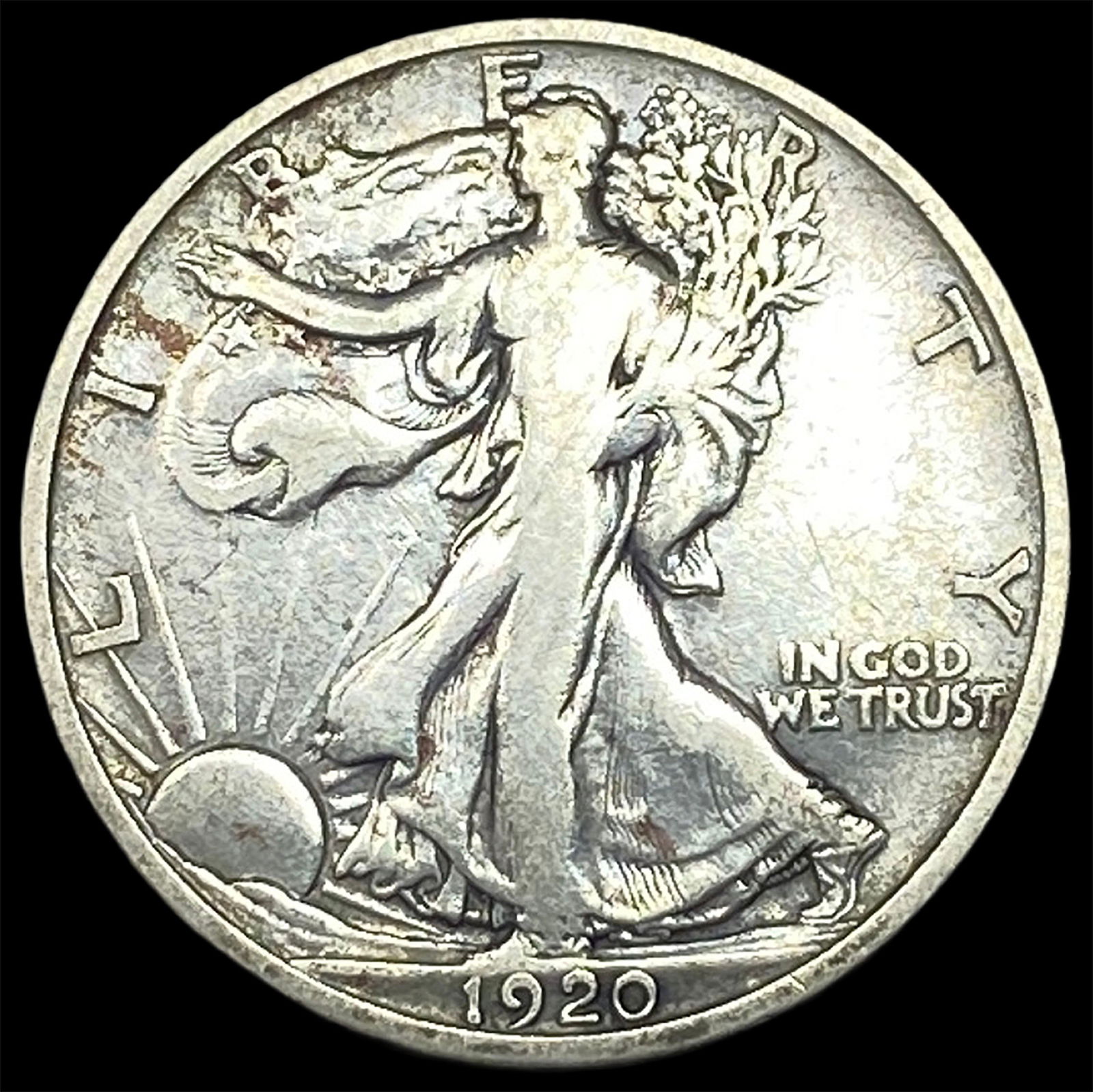 1920-D Silver Walking Liberty Half Dollar NICELY CIRCULATED: 1920-D Silver Walking Liberty Half Dollar NICELY CIRCULATED