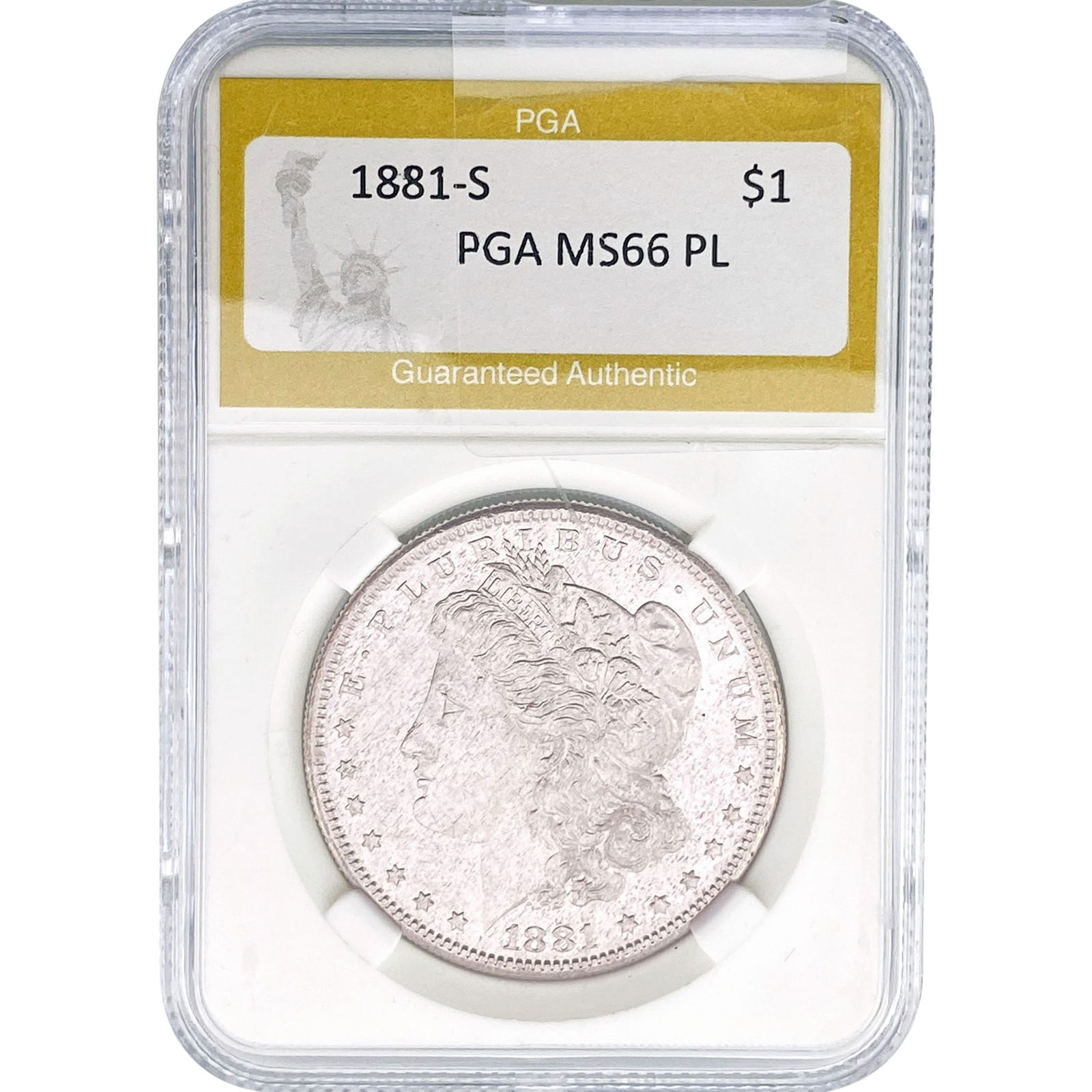 1881-S Morgan Silver Dollar PGA MS66 PL: 1881-S Morgan Silver Dollar PGA MS66 PL