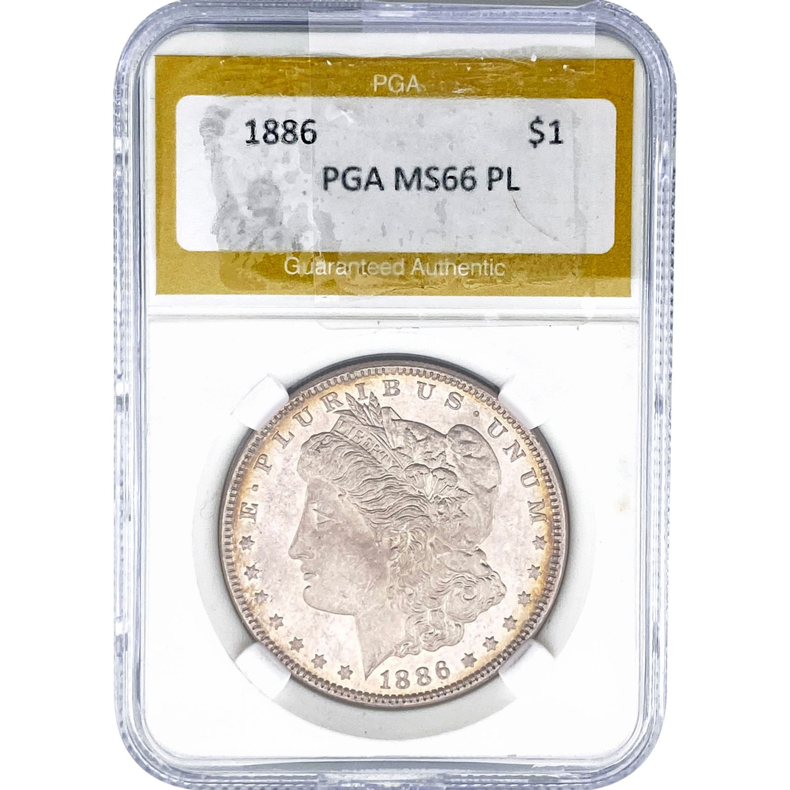 1886 Morgan Silver Dollar PGA MS66 PL: 1886 Morgan Silver Dollar PGA MS66 PL