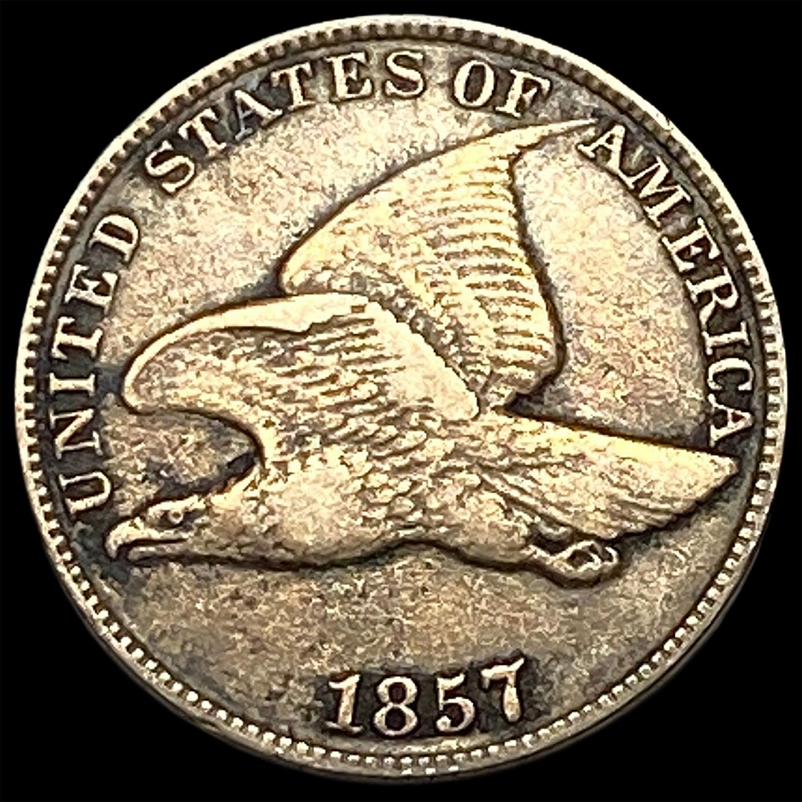 1857 Copper-Nickel Flying Eagle Cent NEARLY UNCIRCULATED (1 of 2)