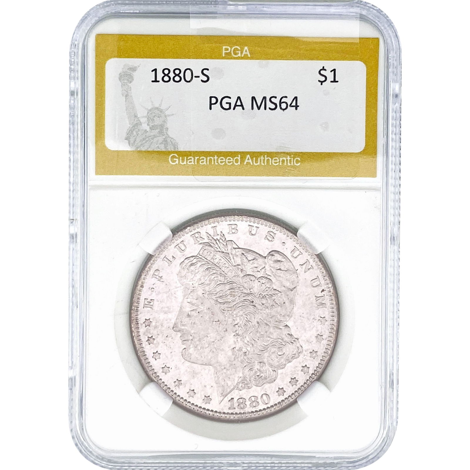 1880-S Morgan Silver Dollar PGA MS64: 1880-S Morgan Silver Dollar PGA MS64