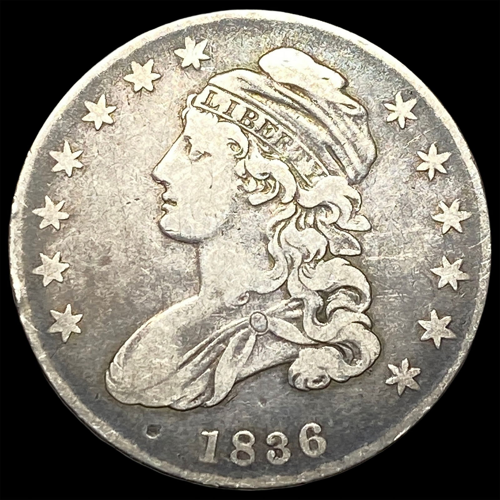 1836 Capped Bust Silver Half Dollar LIGHTLY CIRCULATED (1 of 2)
