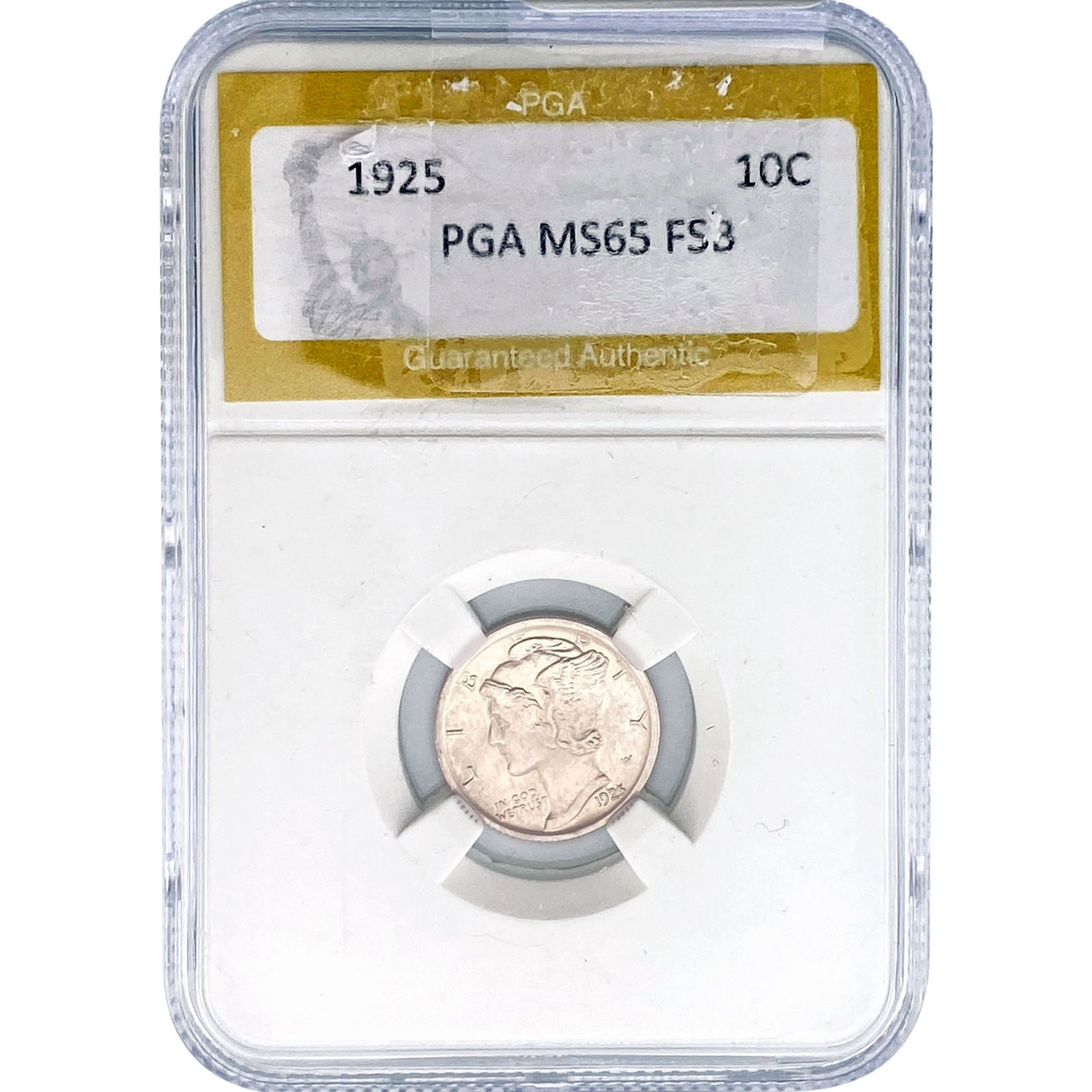 1925 Mercury Silver Dime PGA MS65 FSB: 1925 Mercury Silver Dime PGA MS65 FSB