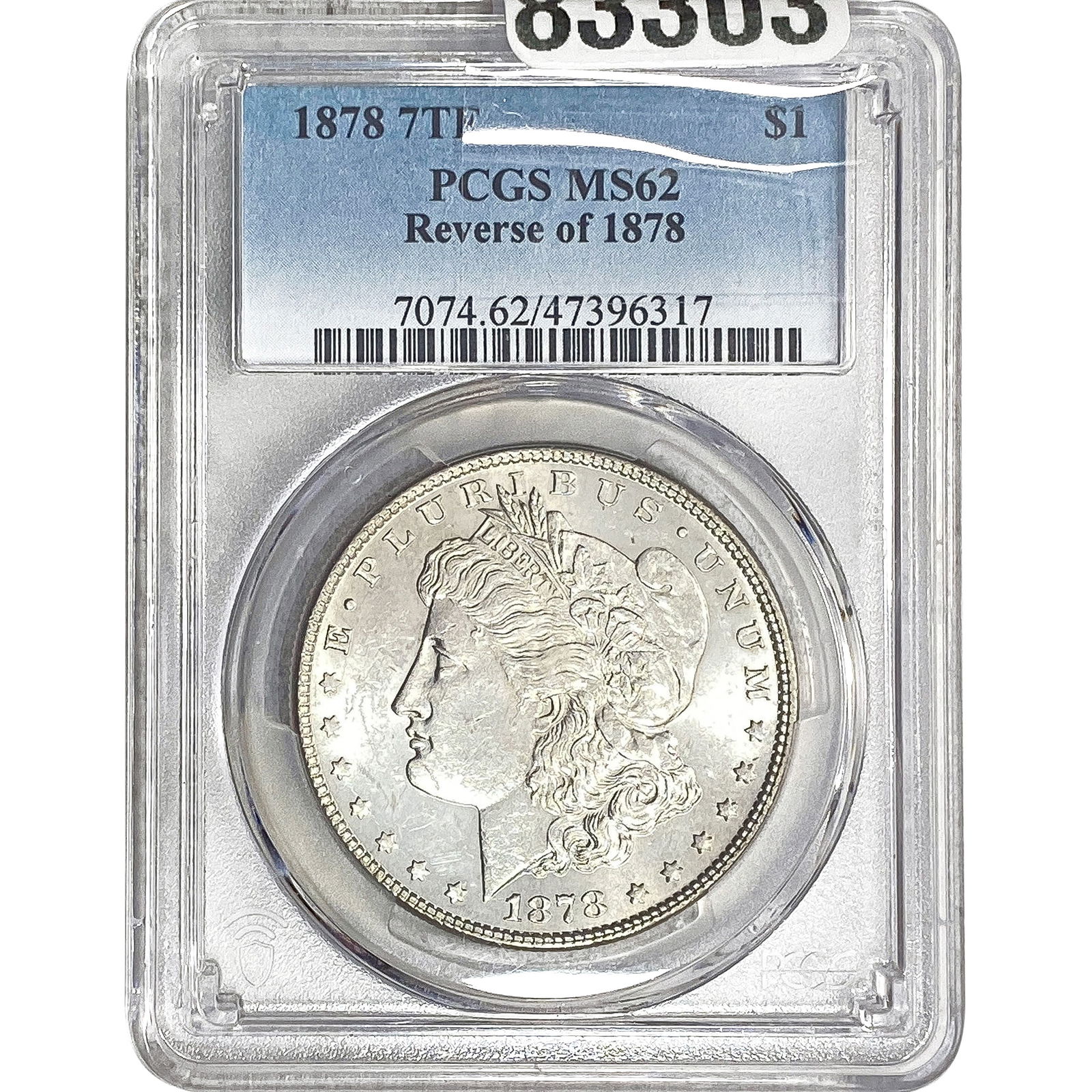 1878 Rev. 1878 Morgan Silver Dollar PCGS MS62: 1878 Rev. 1878 Morgan Silver Dollar PCGS MS62