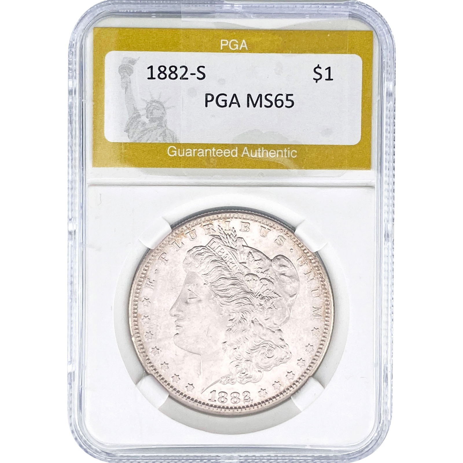 1882-S Morgan Silver Dollar PGA MS65: 1882-S Morgan Silver Dollar PGA MS65