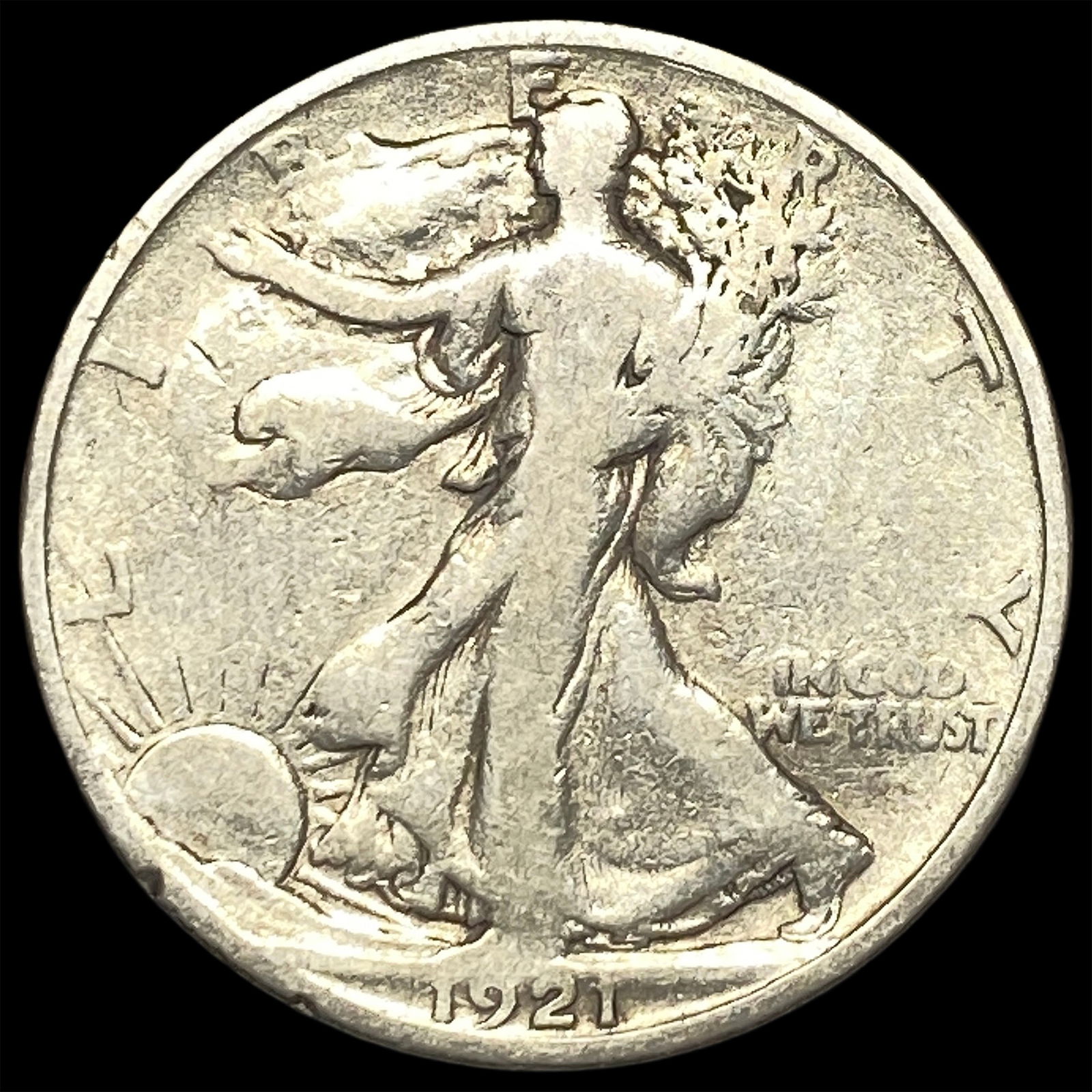 1921 Silver Half Dollar Walking Liberty NICELY CIRCULATED: 1921 Silver Half Dollar Walking Liberty NICELY CIRCULATED