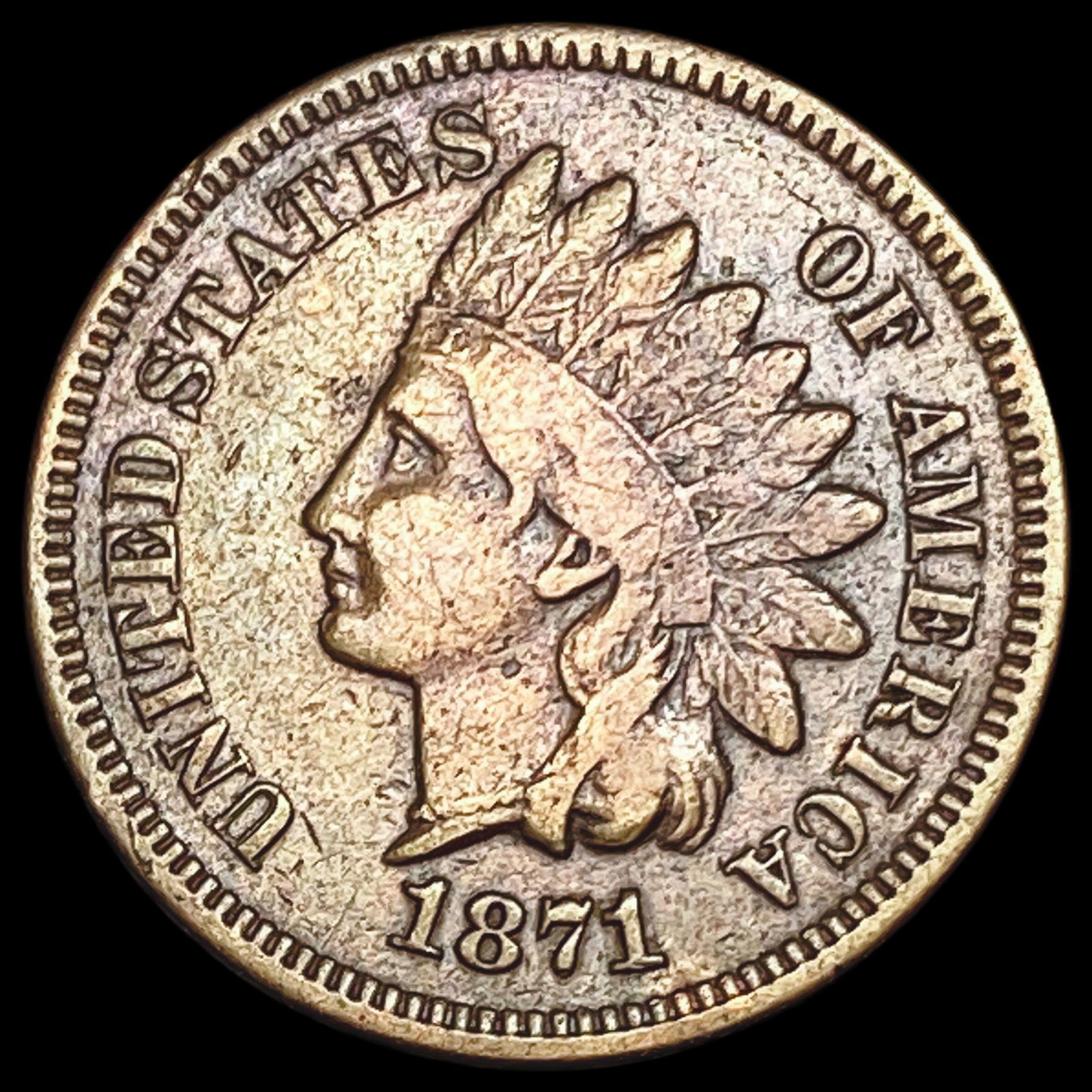 1871 Indian Head Cent LIGHTLY CIRCULATED: 1871 Indian Head Cent LIGHTLY CIRCULATED