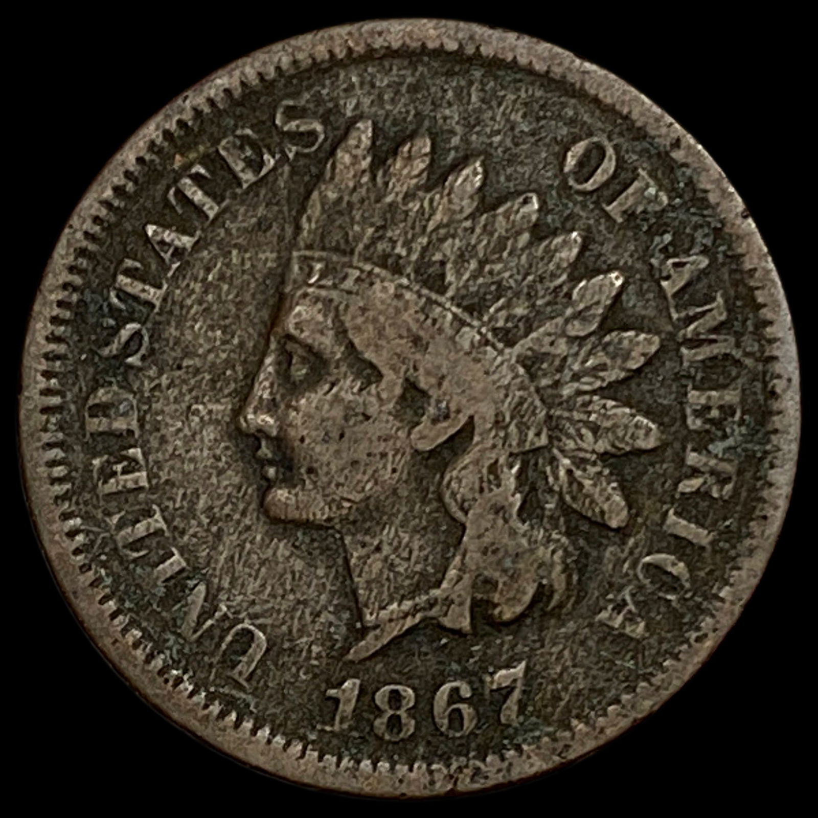 1867 Indian Head Cent NICELY CIRCULATED: 1867 Indian Head Cent NICELY CIRCULATED