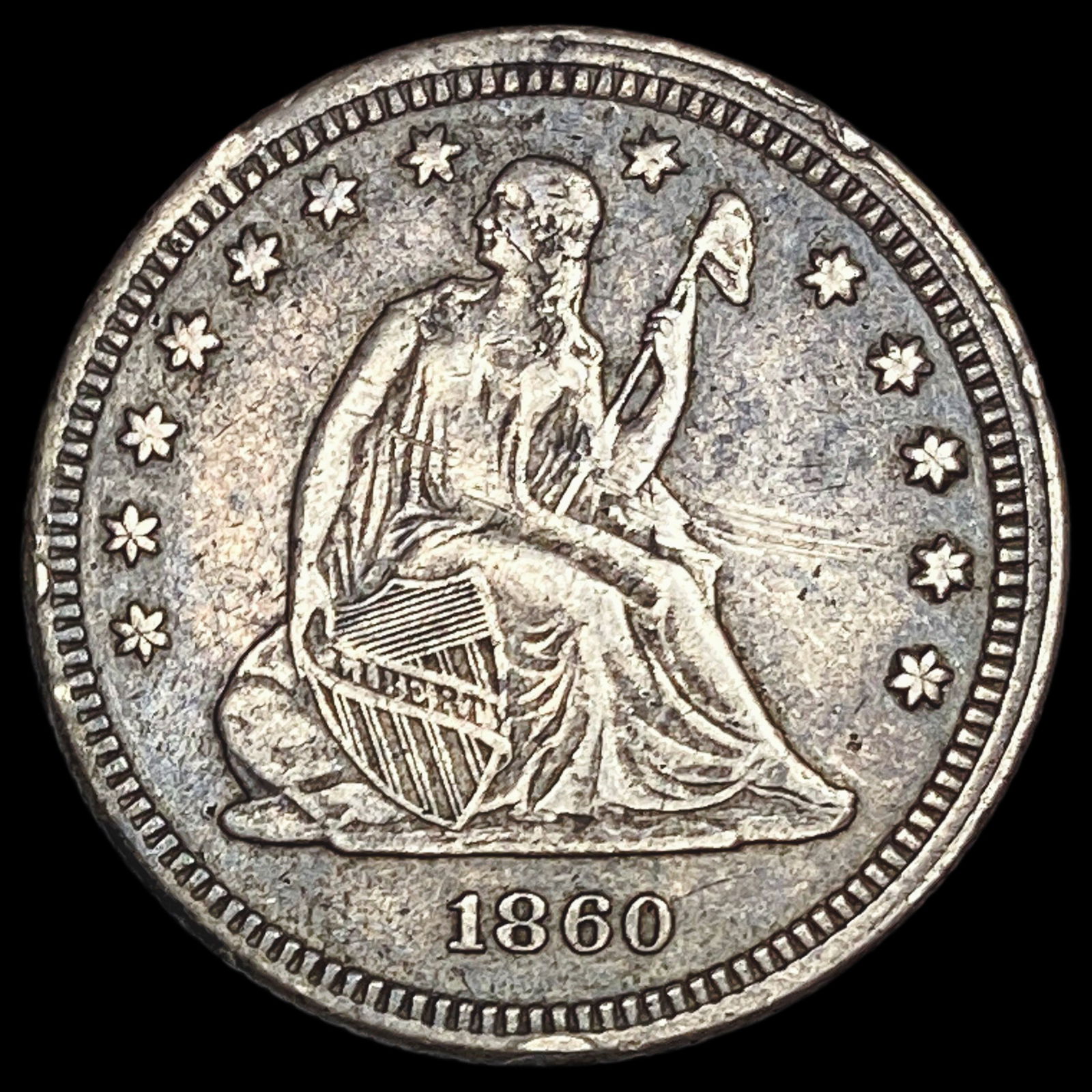1860 Seated Liberty Quarter LIGHTLY CIRCULATED (1 of 2)