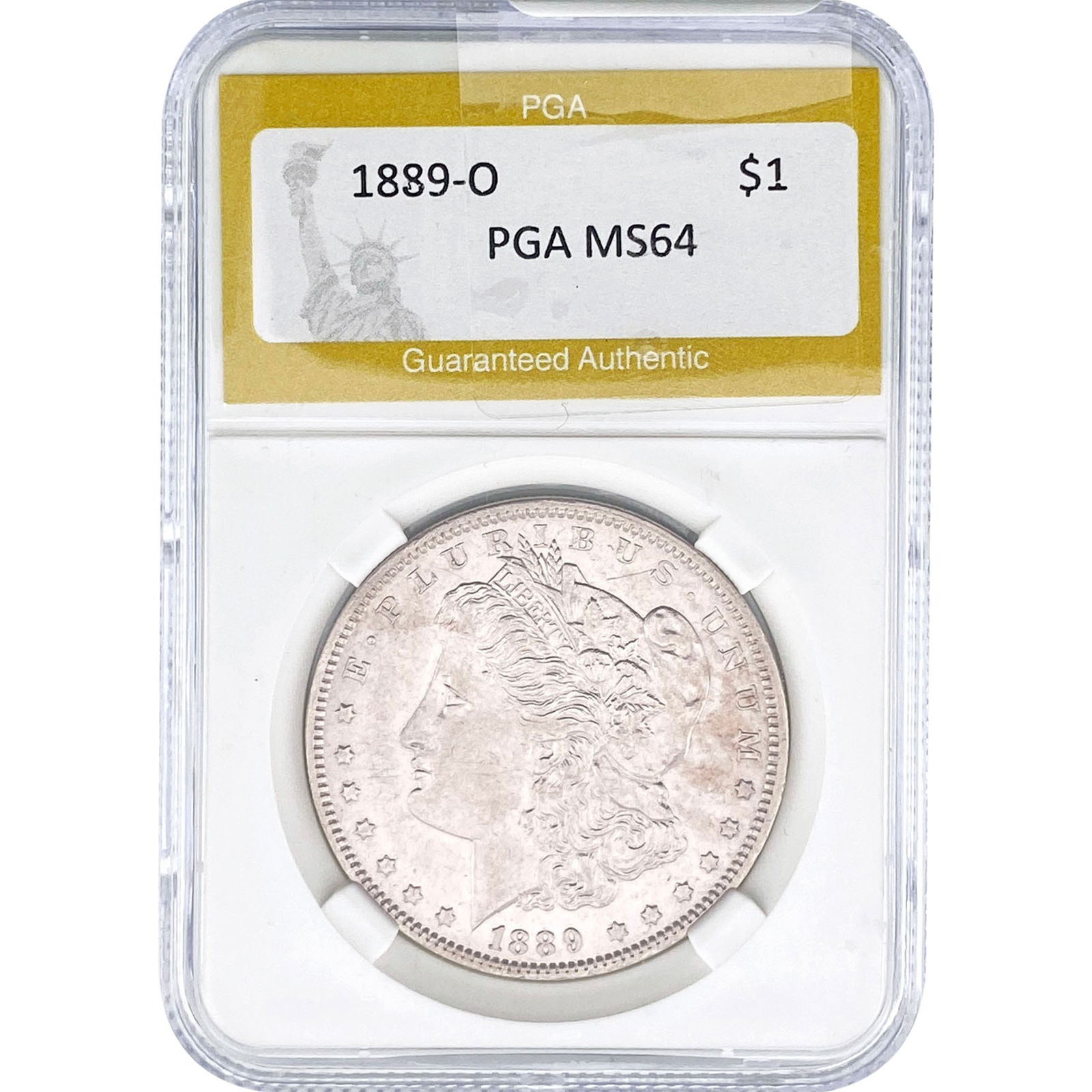 1889-O Morgan Silver Dollar PGA MS64: 1889-O Morgan Silver Dollar PGA MS64