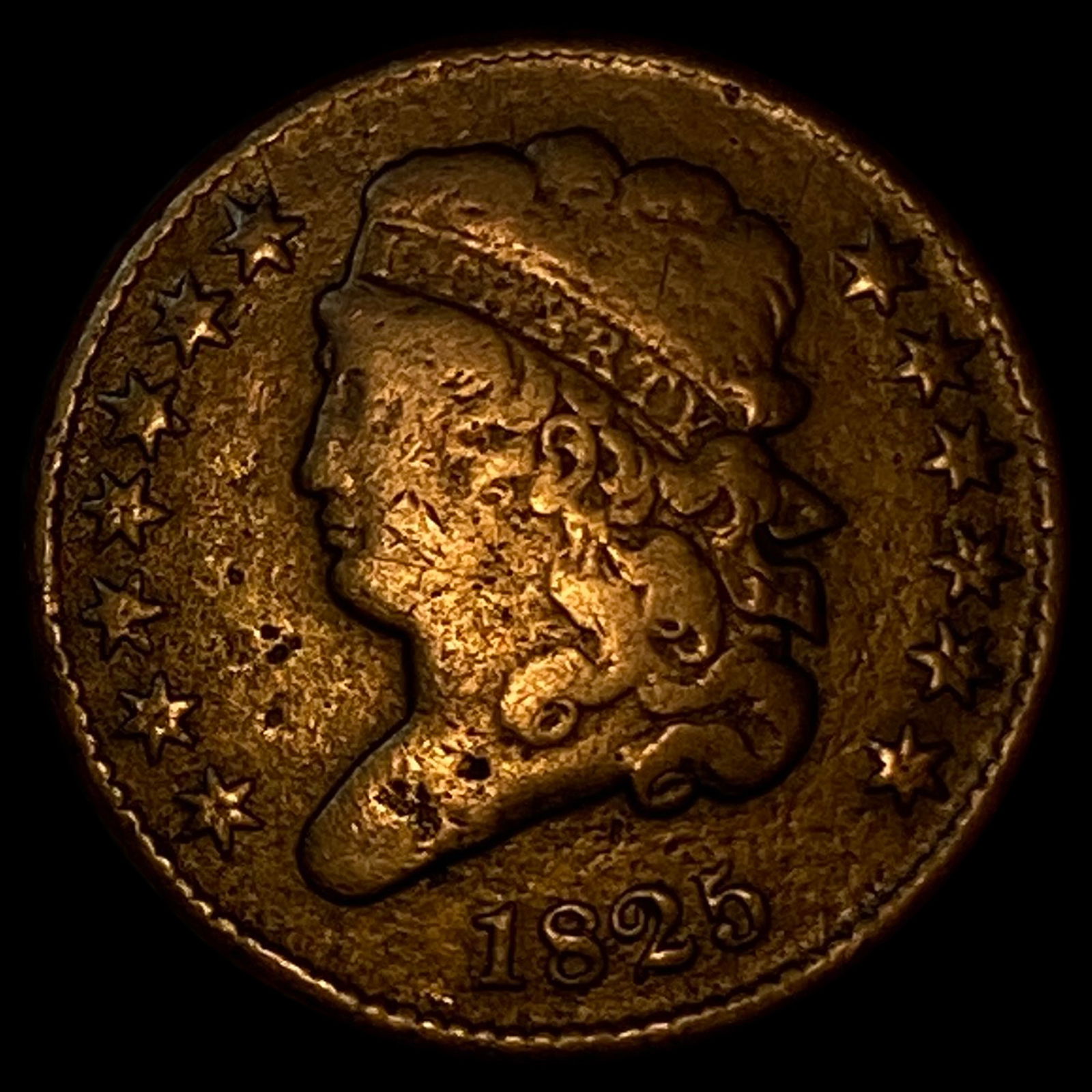 1825 Classic Head Half Cent LIGHTLY CIRCULATED (1 of 2)