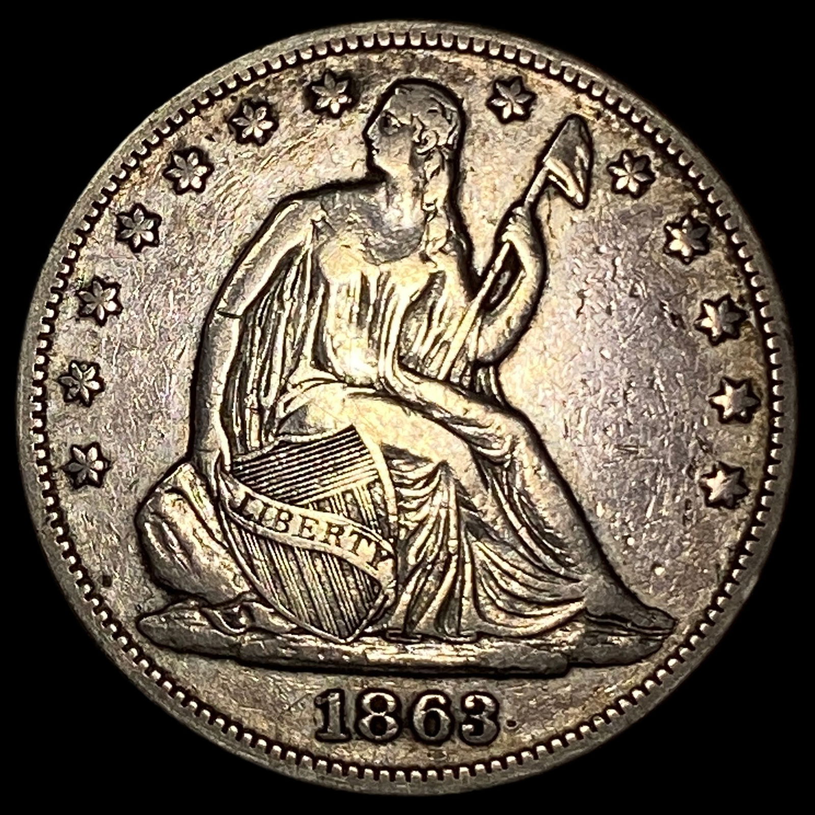 1863 Seated Liberty Half Dollar NEARLY UNCIRCULATED (1 of 2)