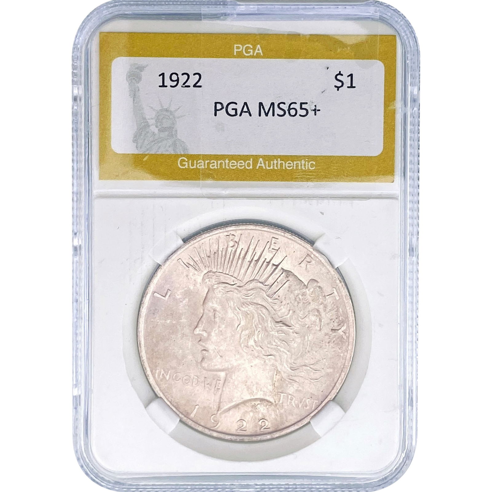 1922 Silver Peace Dollar PGA MS65+: 1922 Silver Peace Dollar PGA MS65+