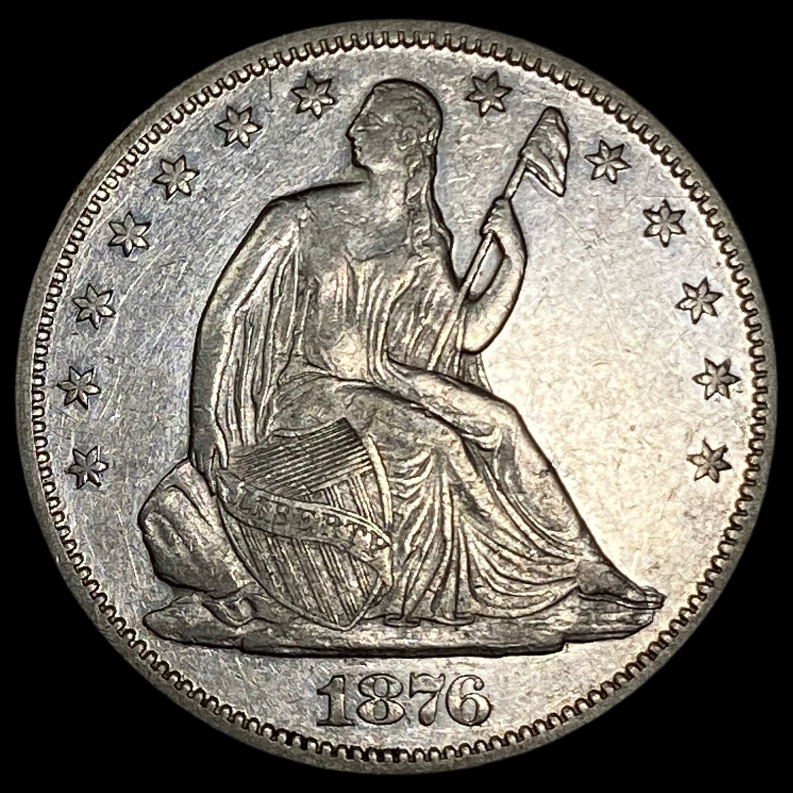 1876 Silver Seated Liberty Half Dollar UNCIRCULATED: 1876 Silver Seated Liberty Half Dollar UNCIRCULATED