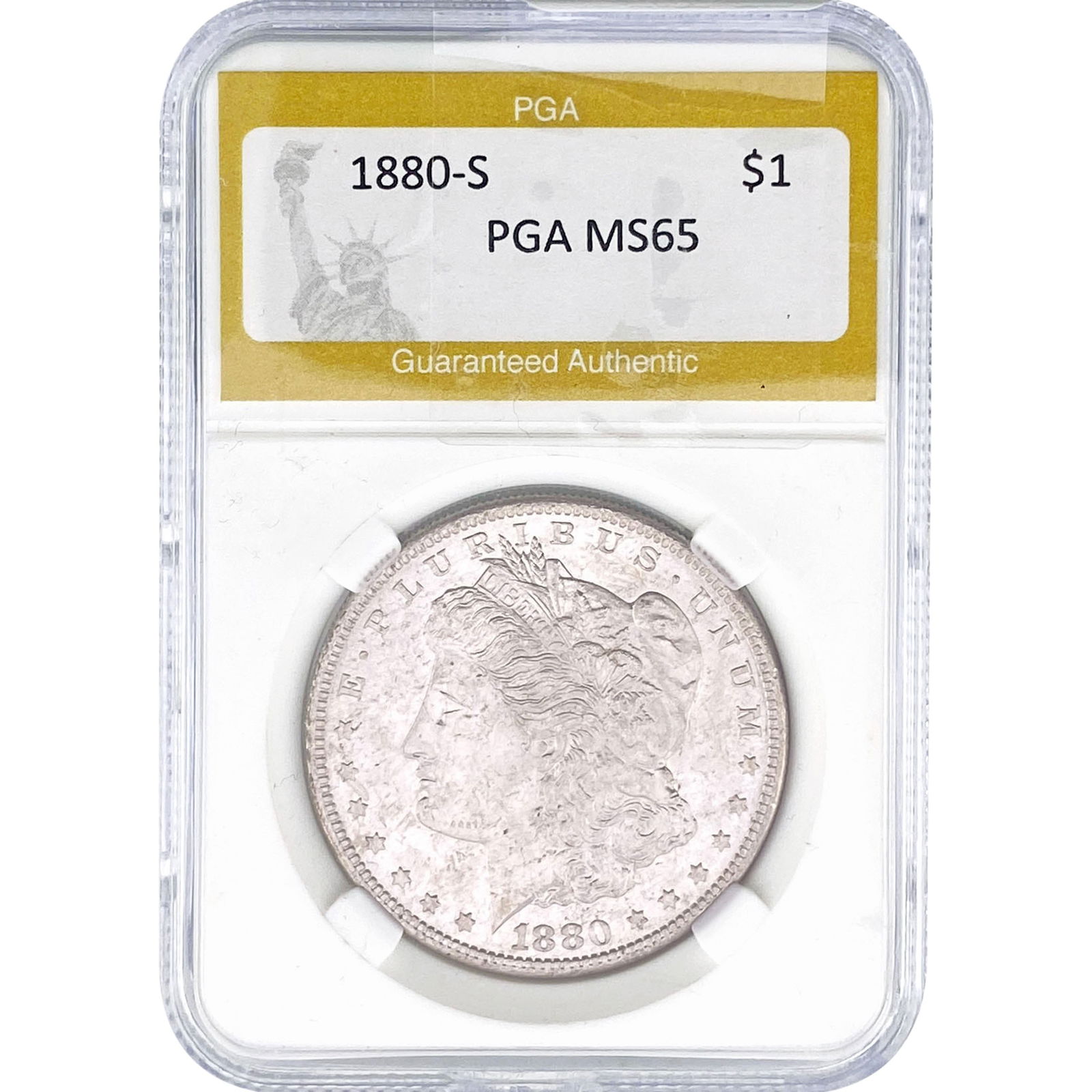 1880-S Morgan Silver Dollar PGA MS65: 1880-S Morgan Silver Dollar PGA MS65