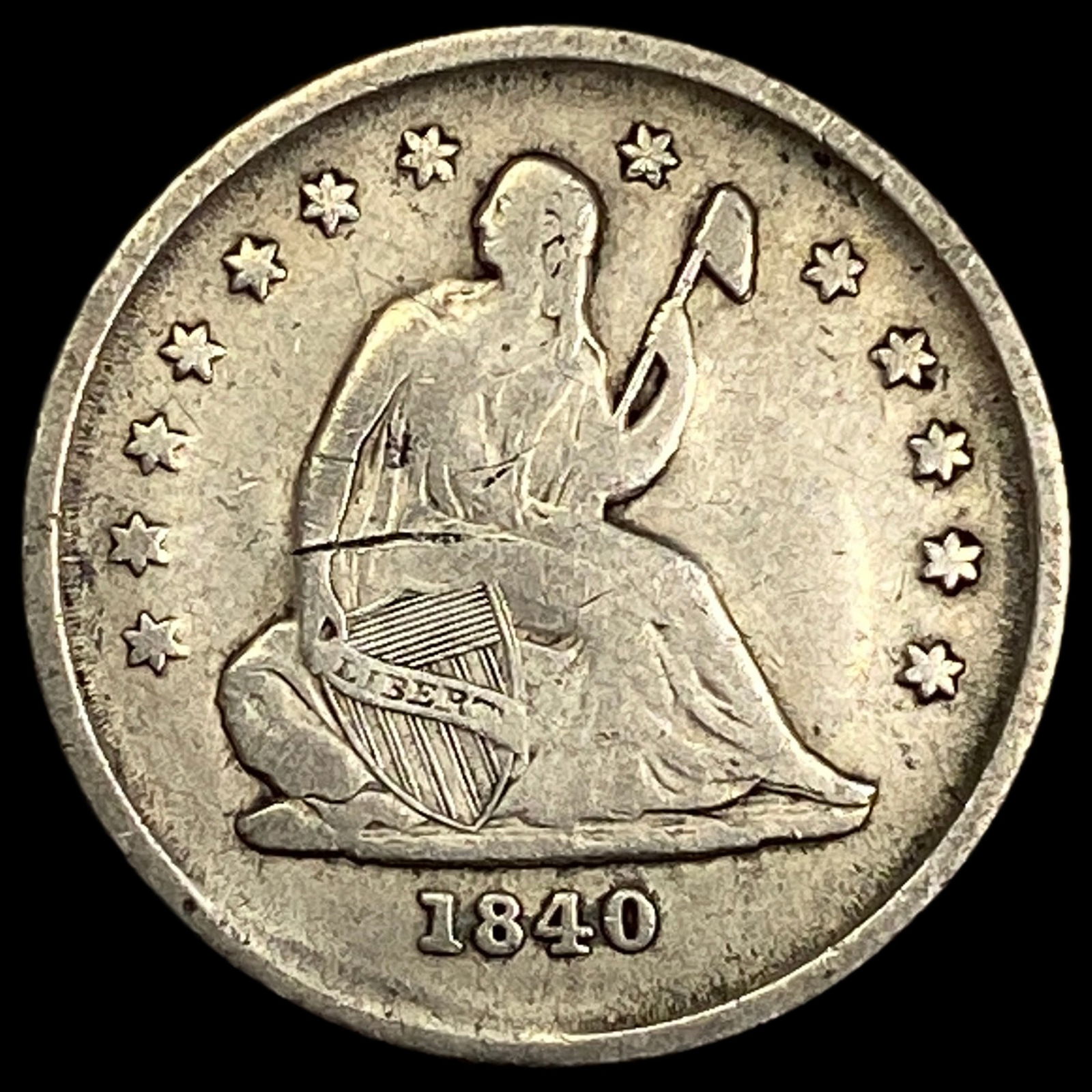 1840-O Seated Liberty Quarter NEARLY UNCIRCULATED (1 of 2)