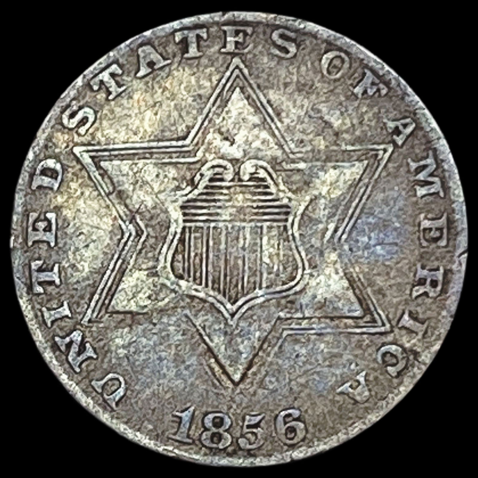 1856 Silver Three-Cent Piece LIGHTLY CIRCULATED (1 of 2)