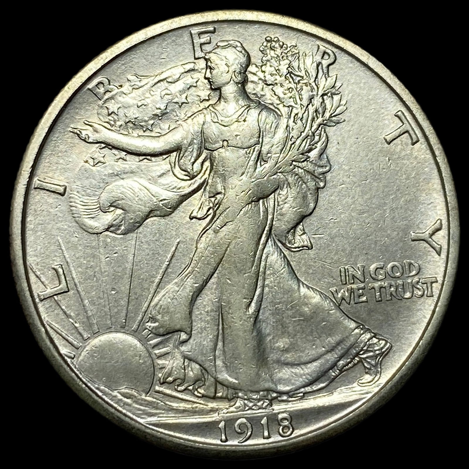1918-S Silver Walking Liberty Half Dollar CLOSELY UNCIRCULATED (1 of 2)