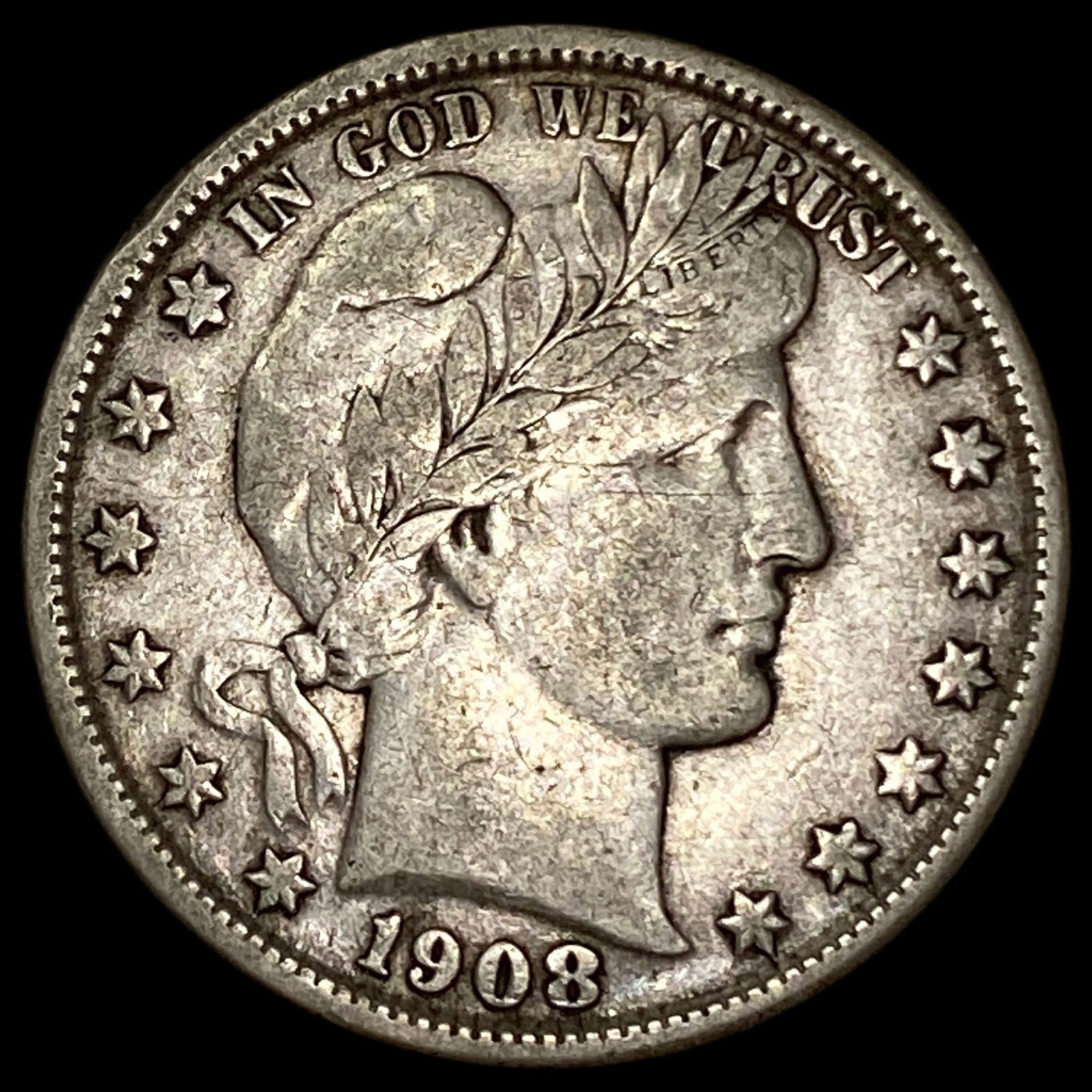1908-S Silver Barber Half Dollar LIGHTLY CIRCULATED (1 of 2)