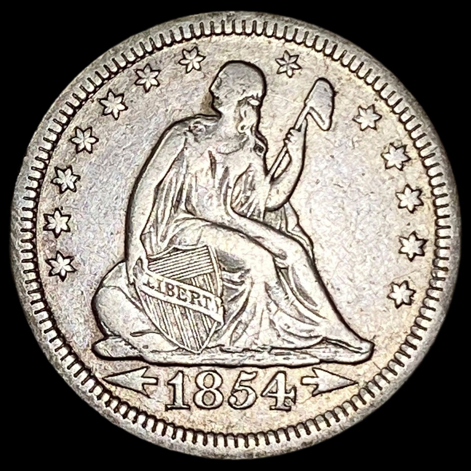 1854 Arrows Seated Liberty Quarter UNCIRCULATED (1 of 2)