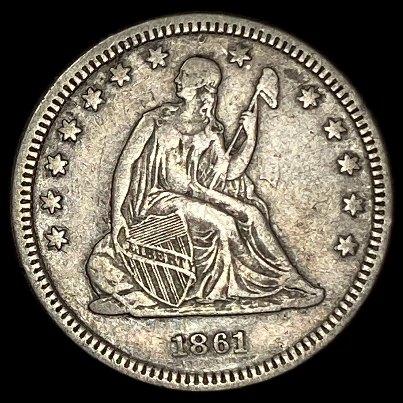 1861 Seated Liberty Quarter LIGHTLY CIRCULATED (1 of 2)