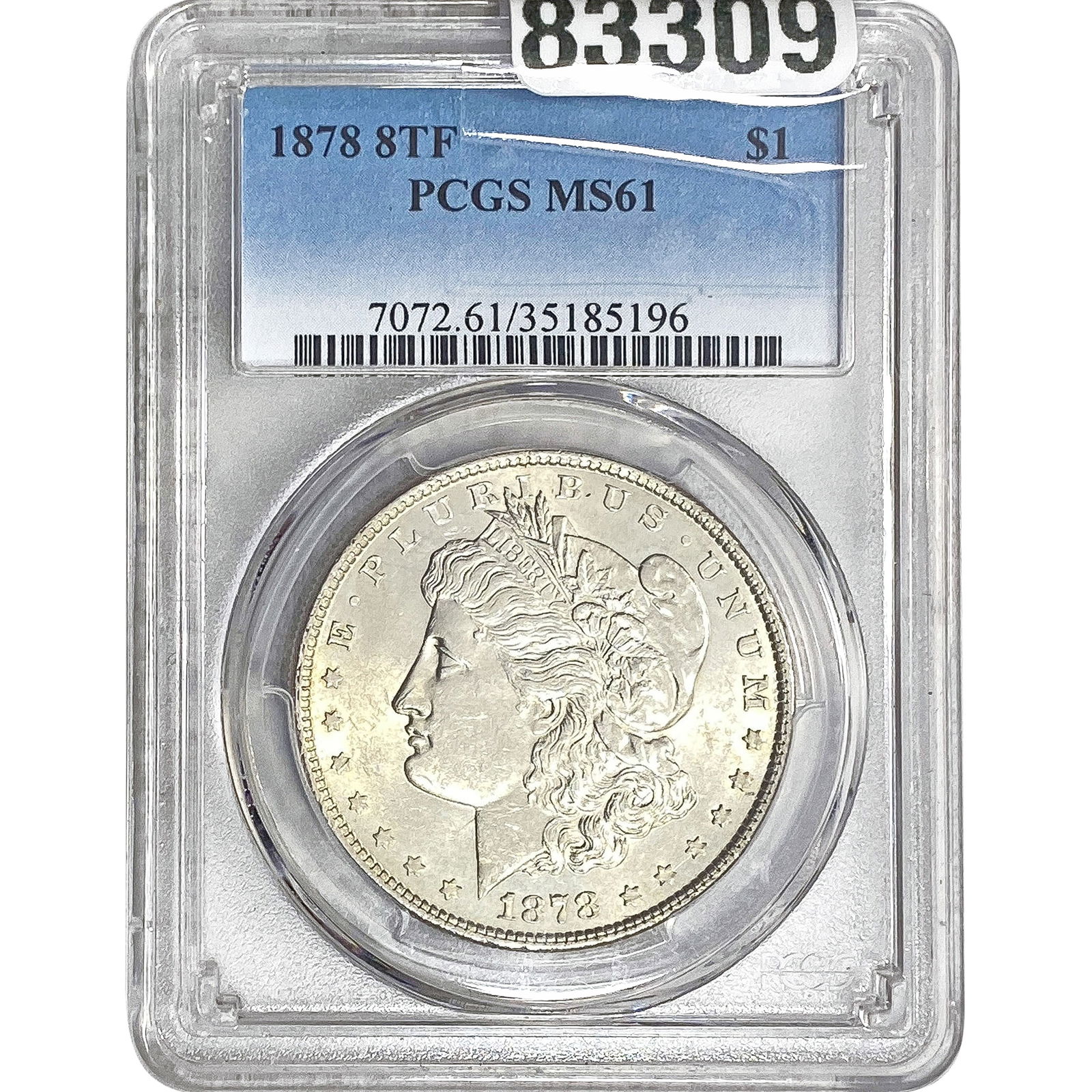 1878 8TF Morgan Silver Dollar PCGS MS61: 1878 8TF Morgan Silver Dollar PCGS MS61
