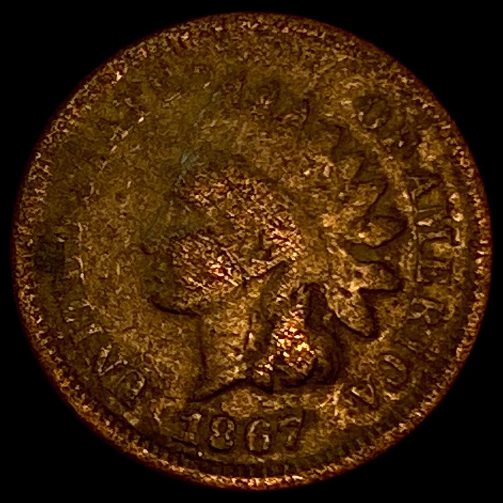 1867 Indian Head Cent NICELY CIRCULATED (1 of 2)